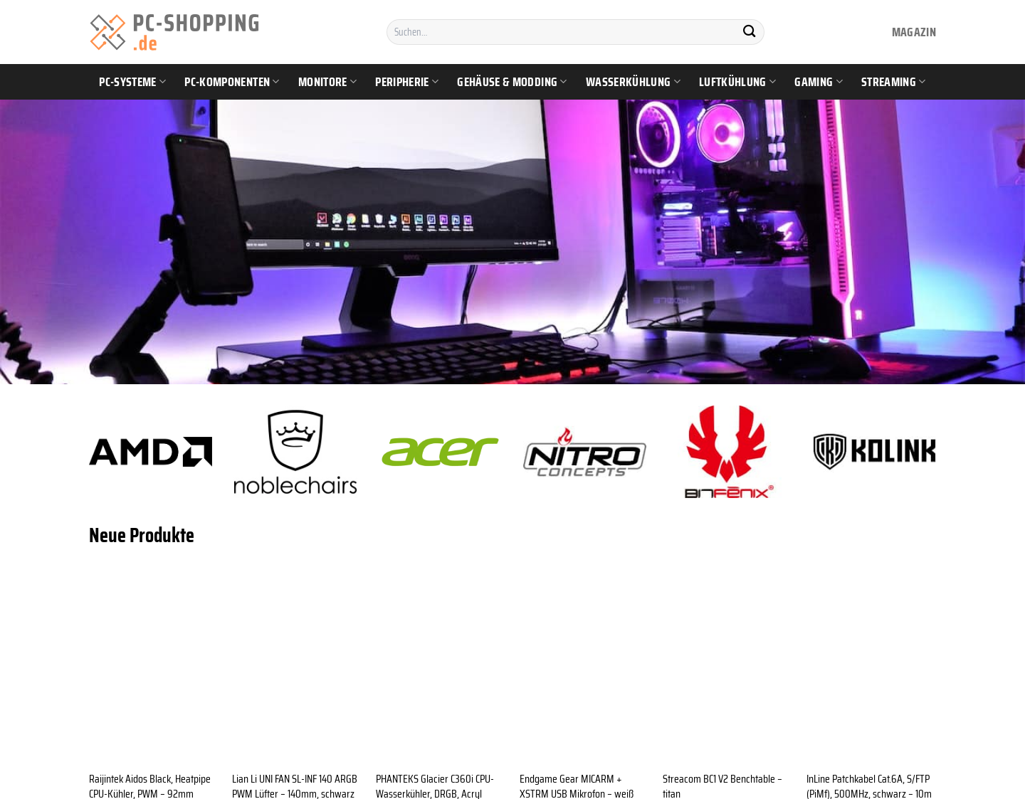 Aktuelle Website-Vorschau von Gamertec - Gaming Zubehör Magazin