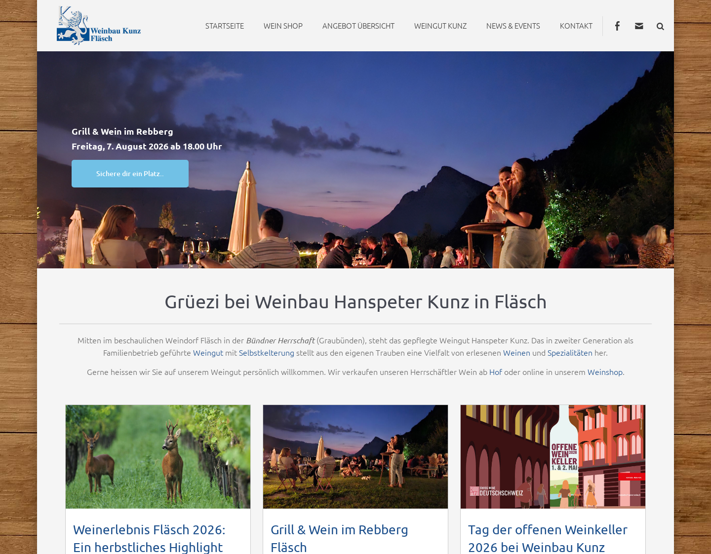 Aktuelle Website-Vorschau von Wein Schweiz