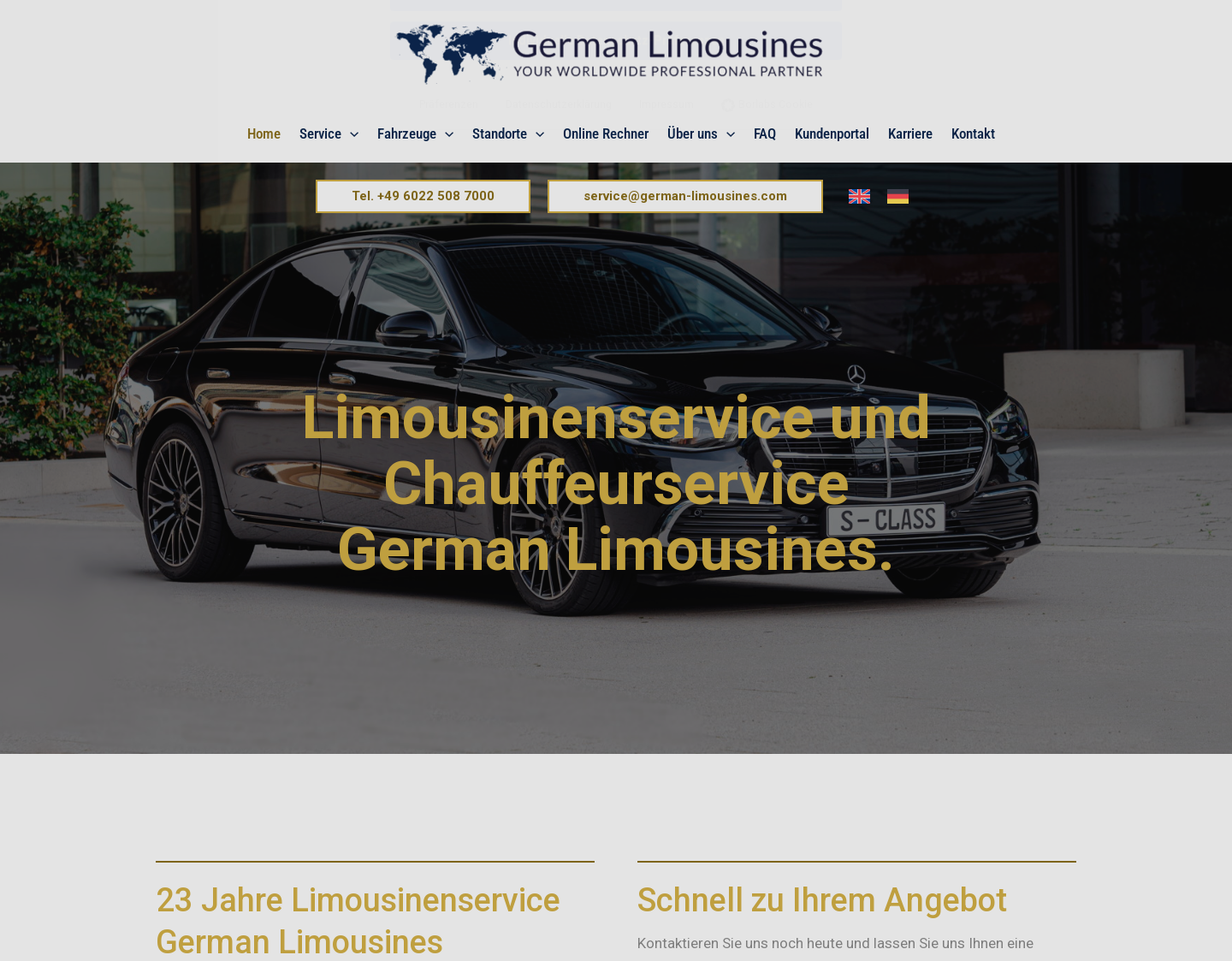 Aktuelle Website-Vorschau von Limousinenservice Frankfurt