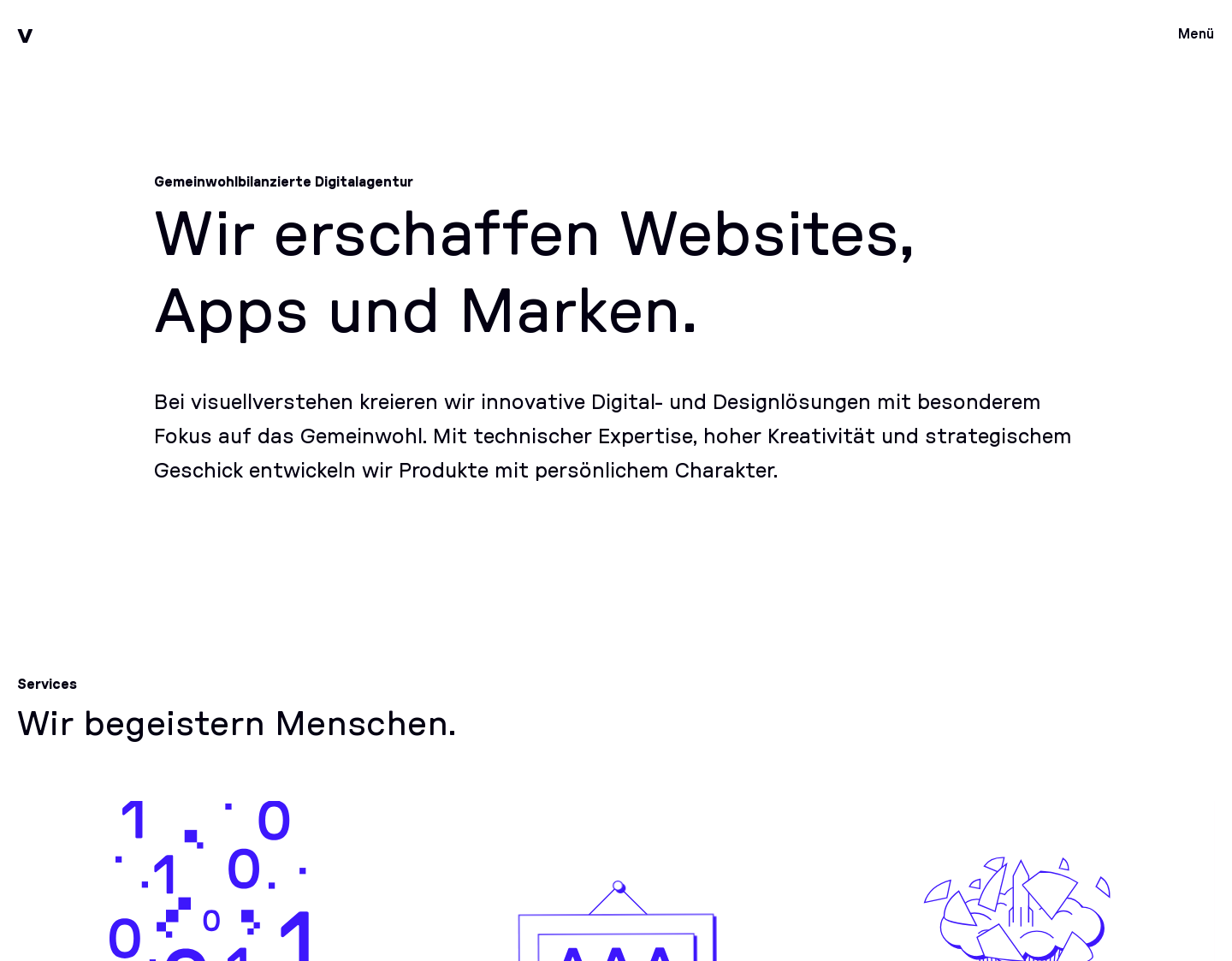 Aktuelle Website-Vorschau von visuellverstehen - Werbung, Webdesign, SEO & Print