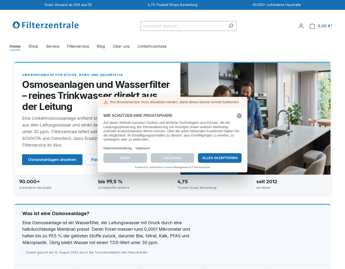 Aktuelle Website-Vorschau von RDL-Group Filterzentrale Ottobrunn