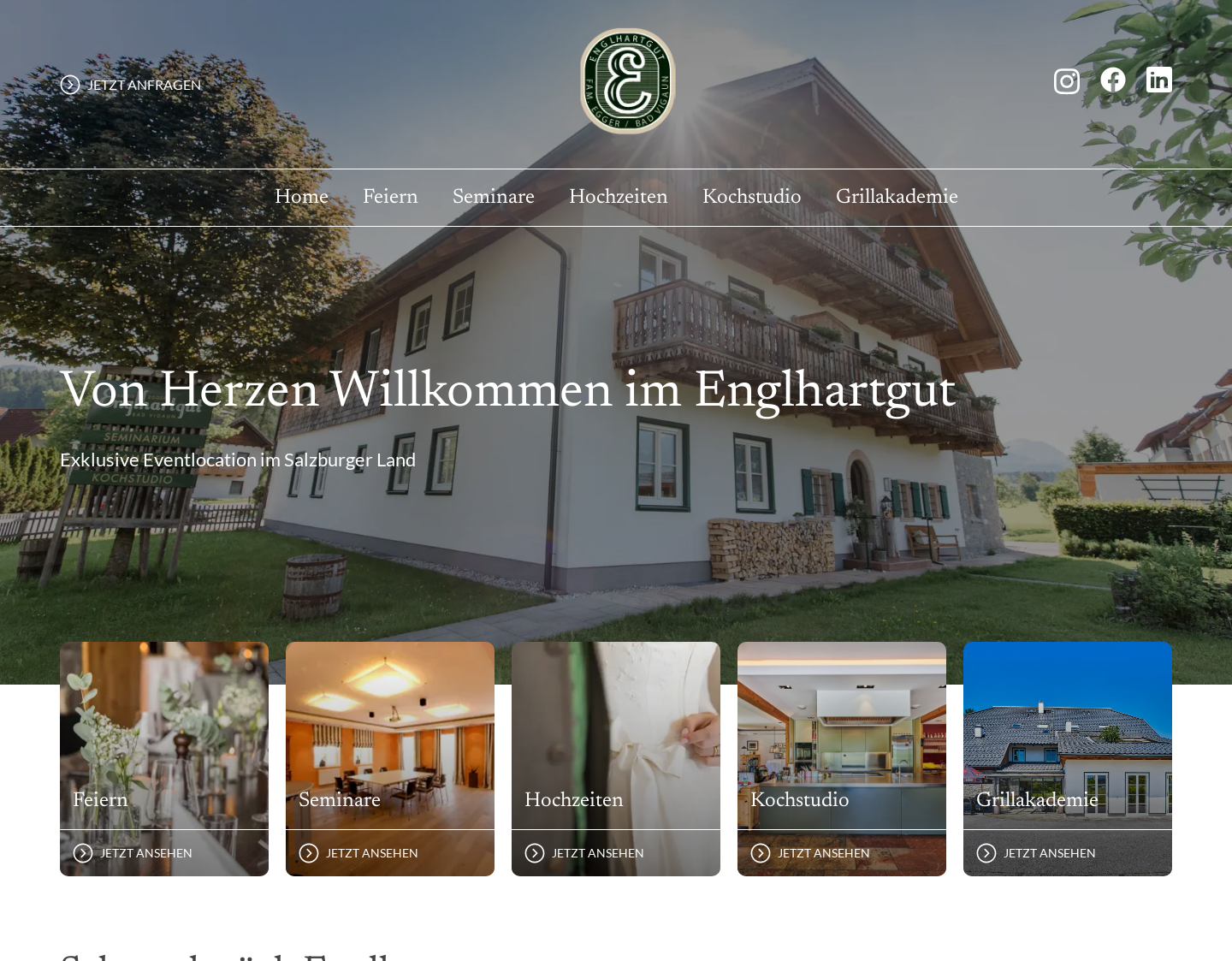 Aktuelle Website-Vorschau von Event-Location nahe Salzburg Stadt