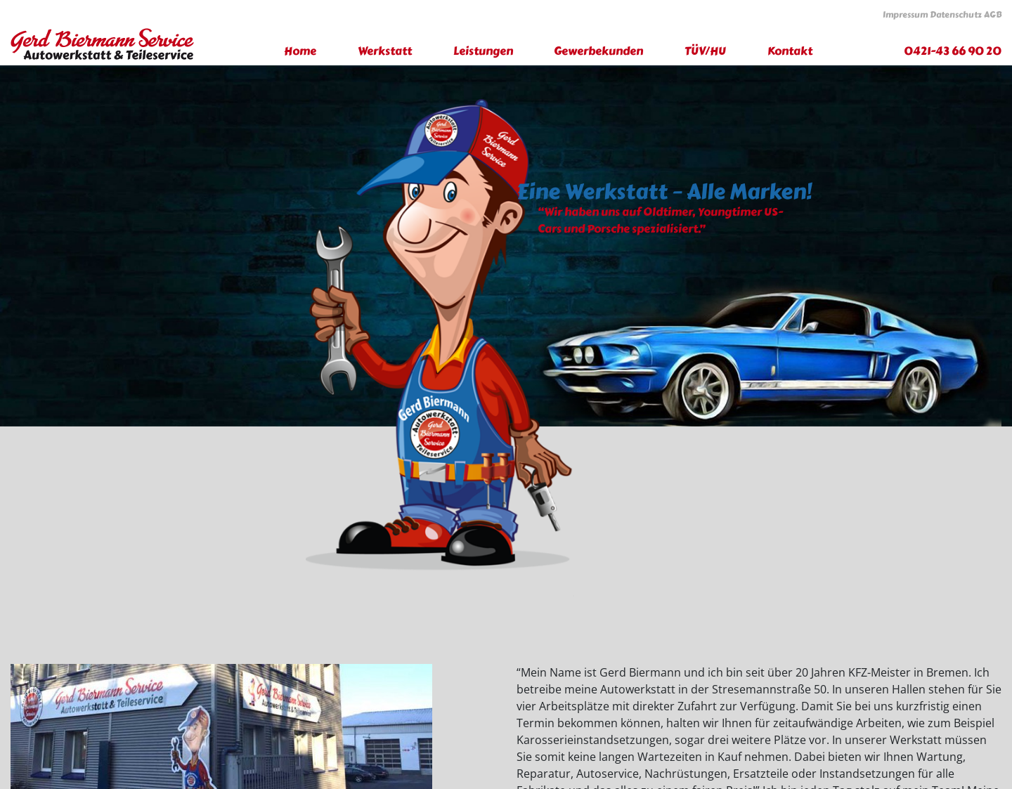 Aktuelle Website-Vorschau von Autowerkstatt G. B. Services Bremen