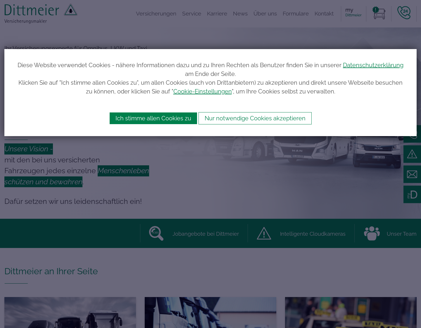 Aktuelle Website-Vorschau von Spezialist für Omnibusversicherung