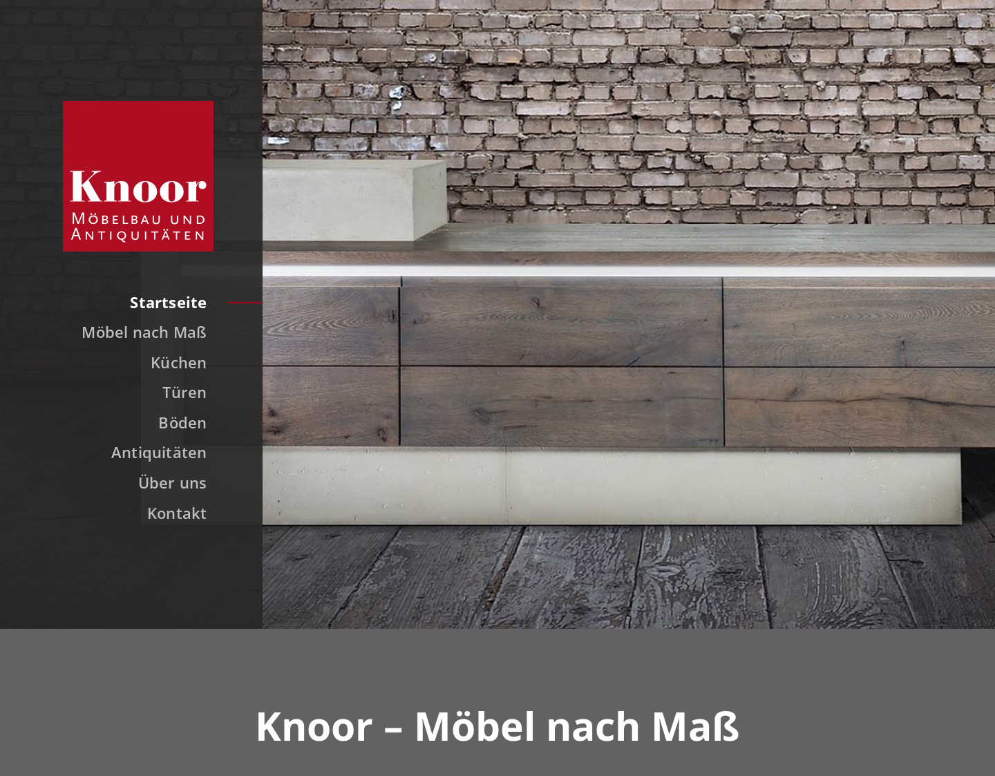 Aktuelle Website-Vorschau von Knoor - Antiquitäten und antike Möbel
