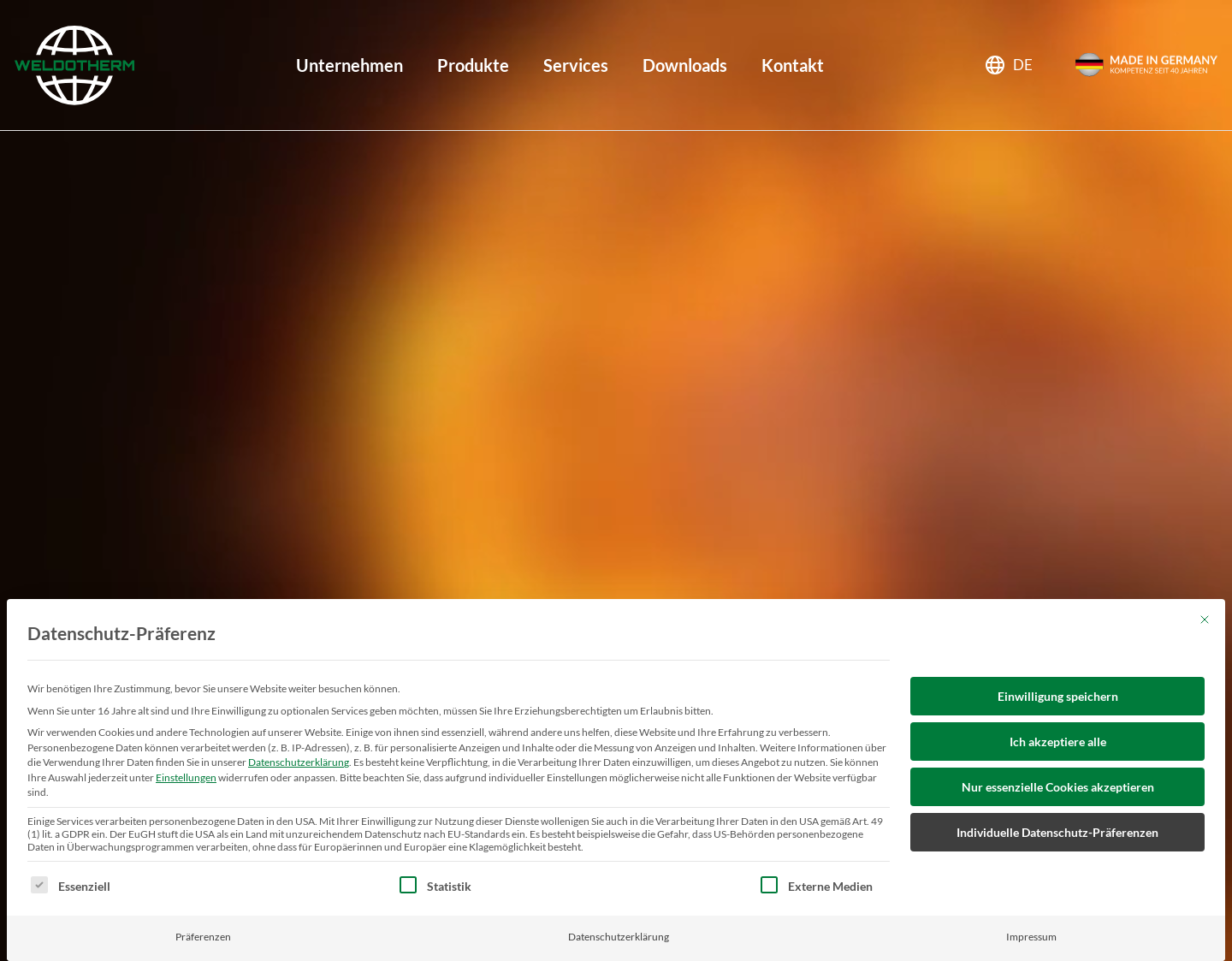 Aktuelle Website-Vorschau von Weldotherm Wärmetechnik GmbH