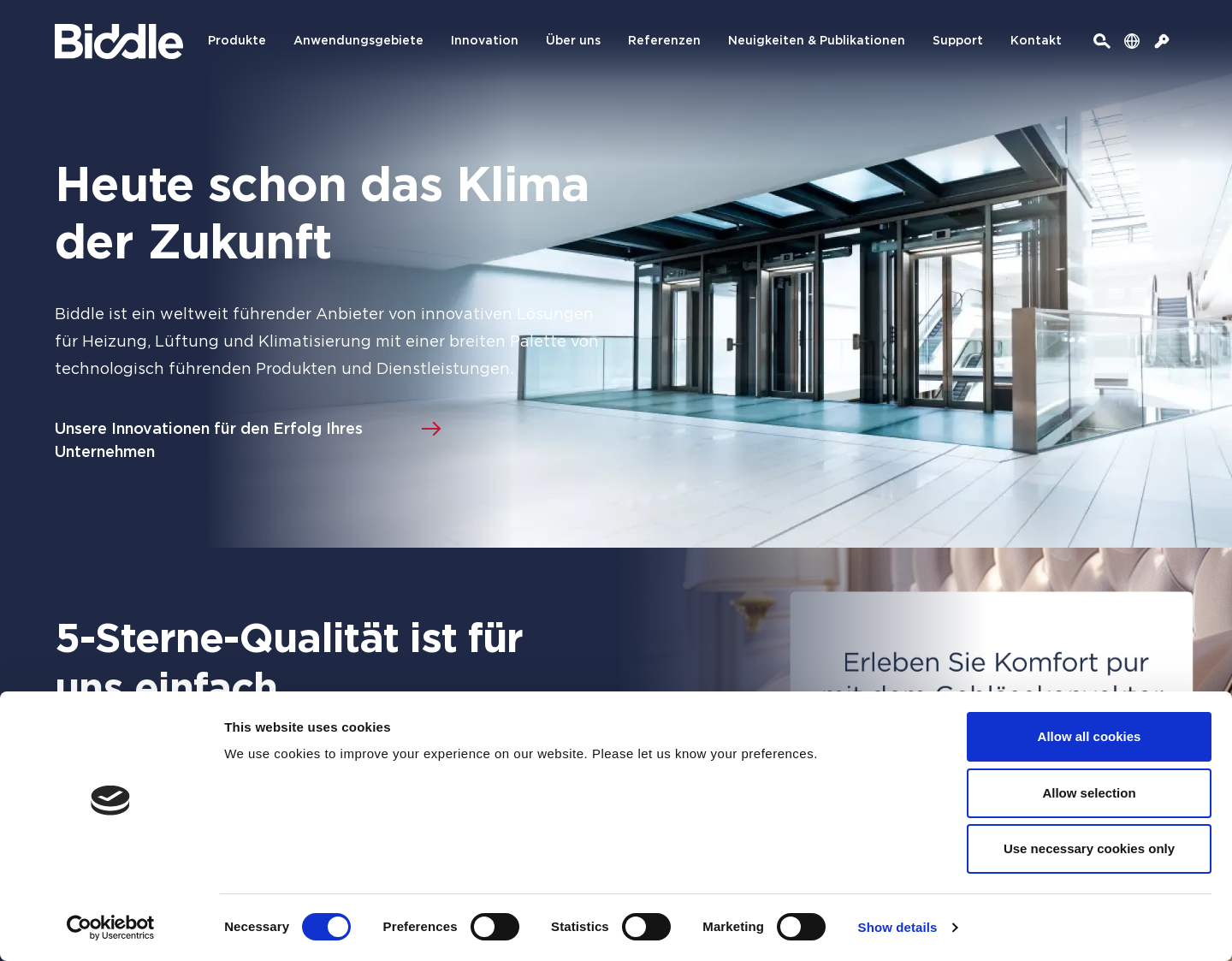 Aktuelle Website-Vorschau von Biddle - Innovative Klimatechnik
