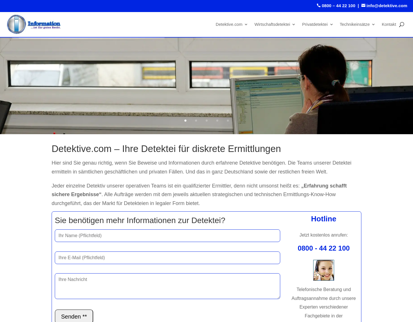 Aktuelle Website-Vorschau von A&B Detektive