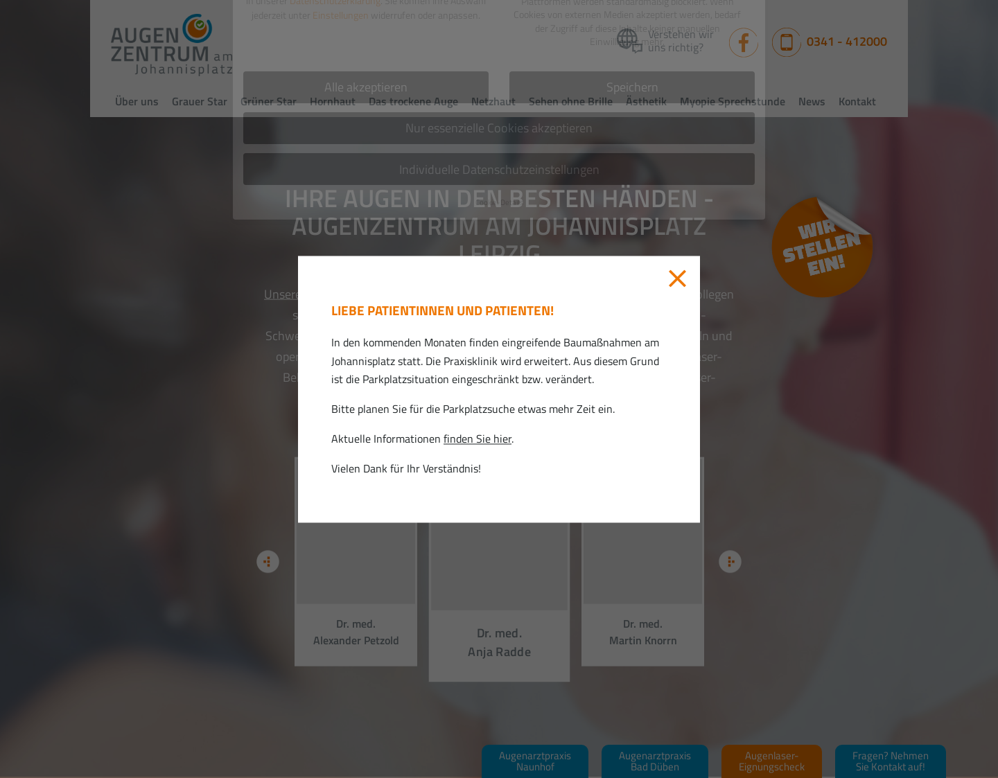Aktuelle Website-Vorschau von Augenzentrum am Johannisplatz in Leipzig