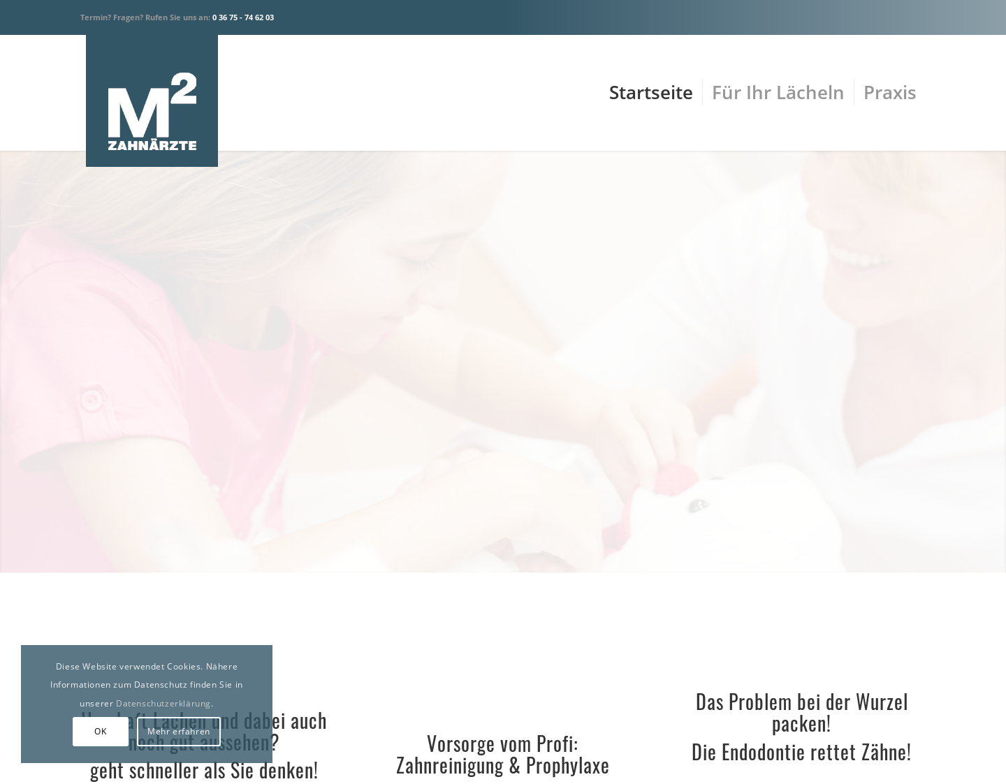 Aktuelle Website-Vorschau von M2-Zahnärzte