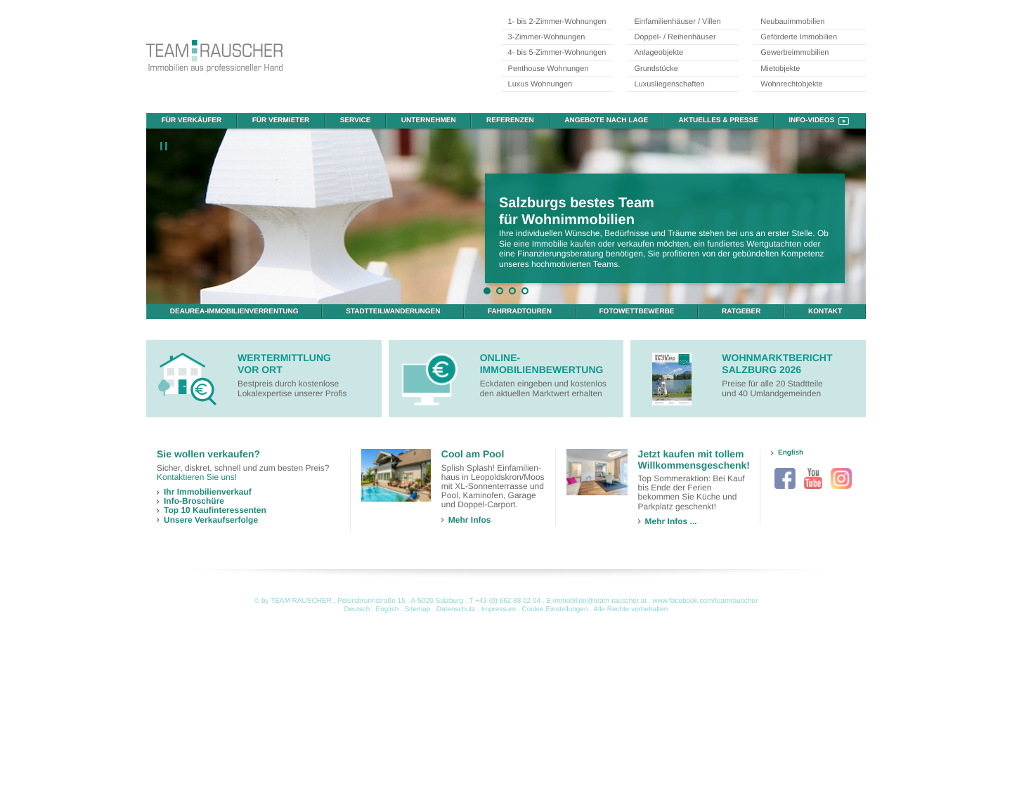 Aktuelle Website-Vorschau von TEAM-RAUSCHER Immobilien Salzburg