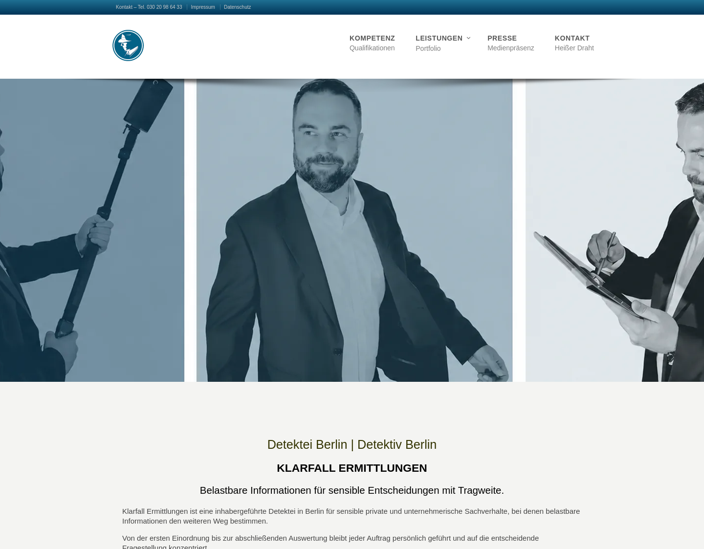 Aktuelle Website-Vorschau von Detektei -Taute Security Management
