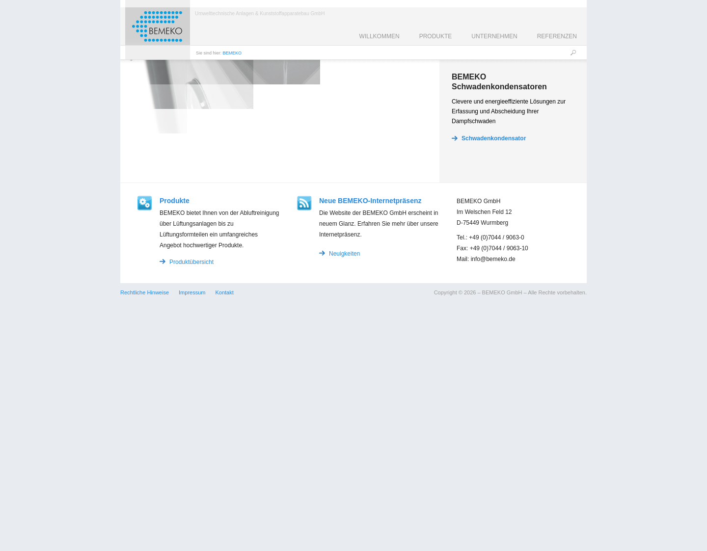 Aktuelle Website-Vorschau von BEMEKO Abgasreinigung Abluftwäscher