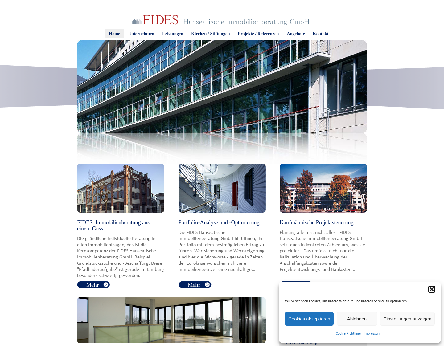 Aktuelle Website-Vorschau von FIDES: Die Hamburger Immobilienberatung