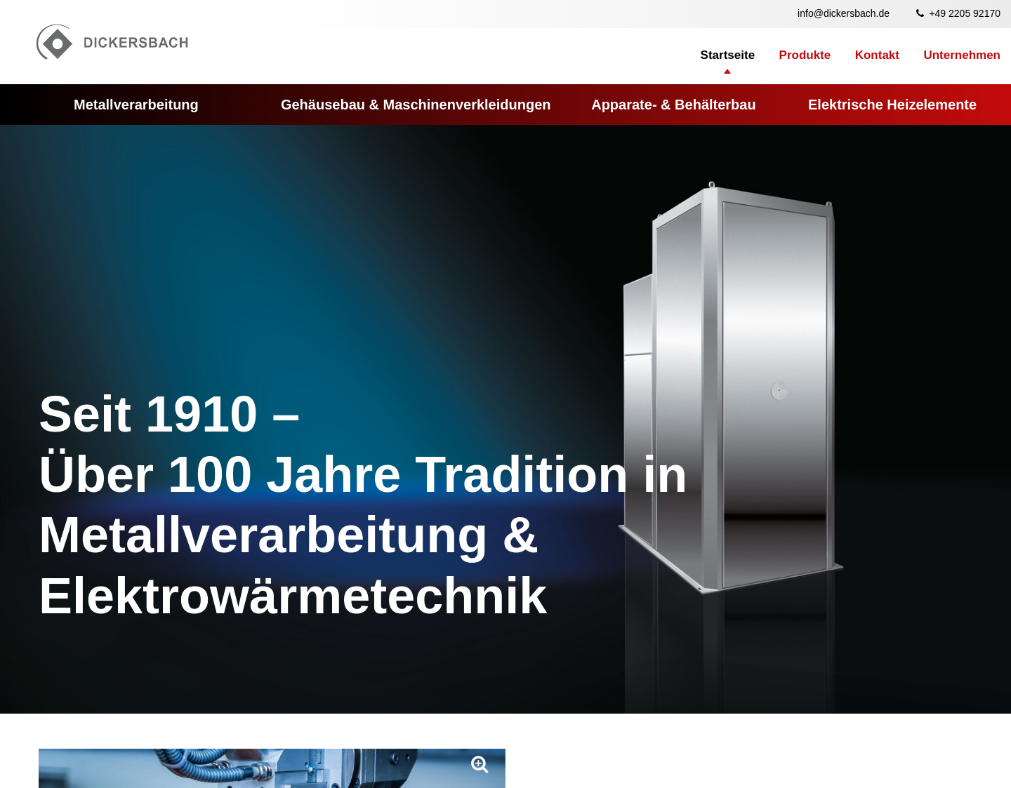 Aktuelle Website-Vorschau von Dickersbach GmbH - Elektrowärmetechnik
