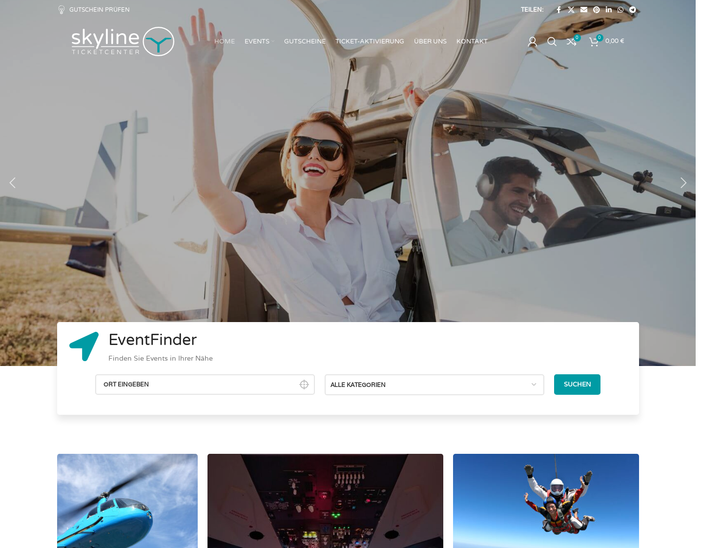 Aktuelle Website-Vorschau von Skyline Ticketcenter