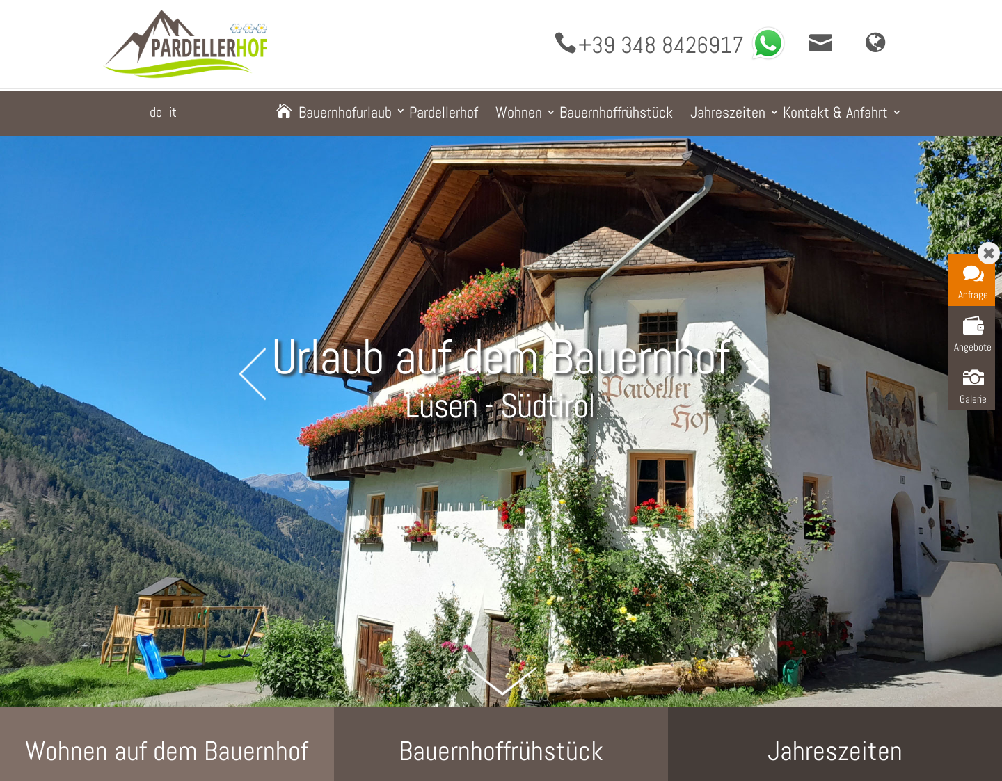 Aktuelle Website-Vorschau von Urlaub im schönen Lüsner Tal