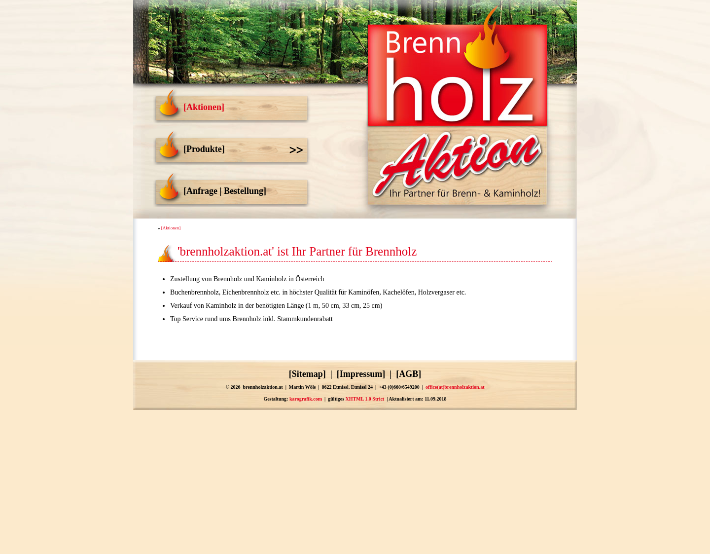 Aktuelle Website-Vorschau von Brennholz Aktionen