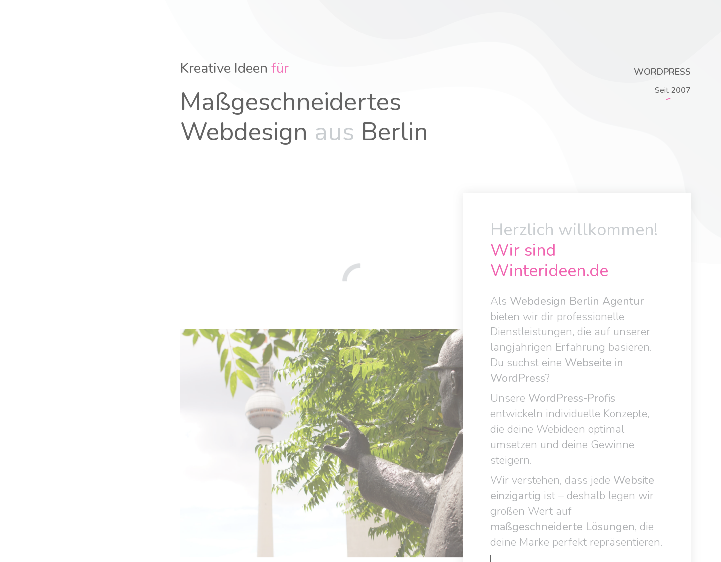 Aktuelle Website-Vorschau von Winterideen optimiert Websites