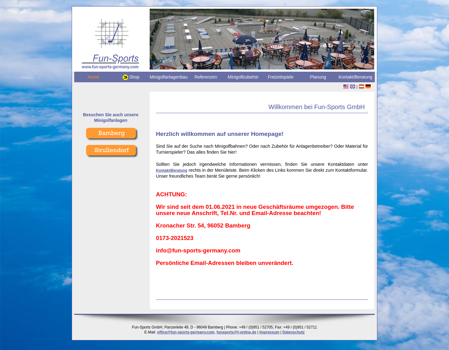 Aktuelle Website-Vorschau von Fun-Sports Minigolfanlagenbau Planung u. Bau