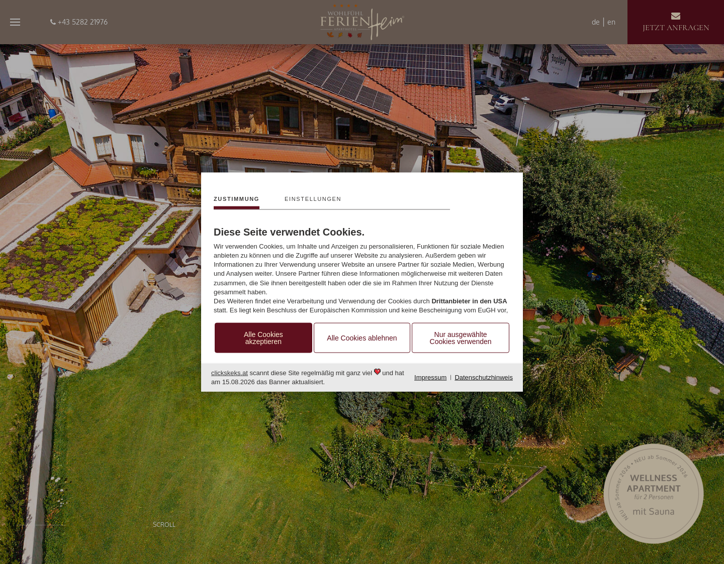Aktuelle Website-Vorschau von Apart Hotel Ferien-Heim Appartement