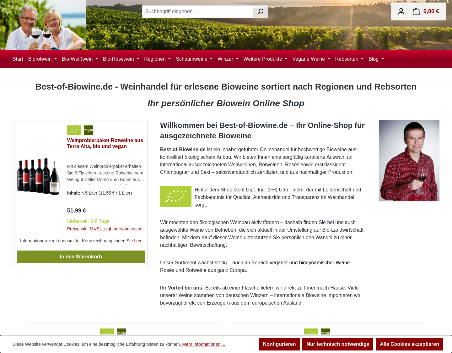 Aktuelle Website-Vorschau von Weinhandel Best-of-biowine.de