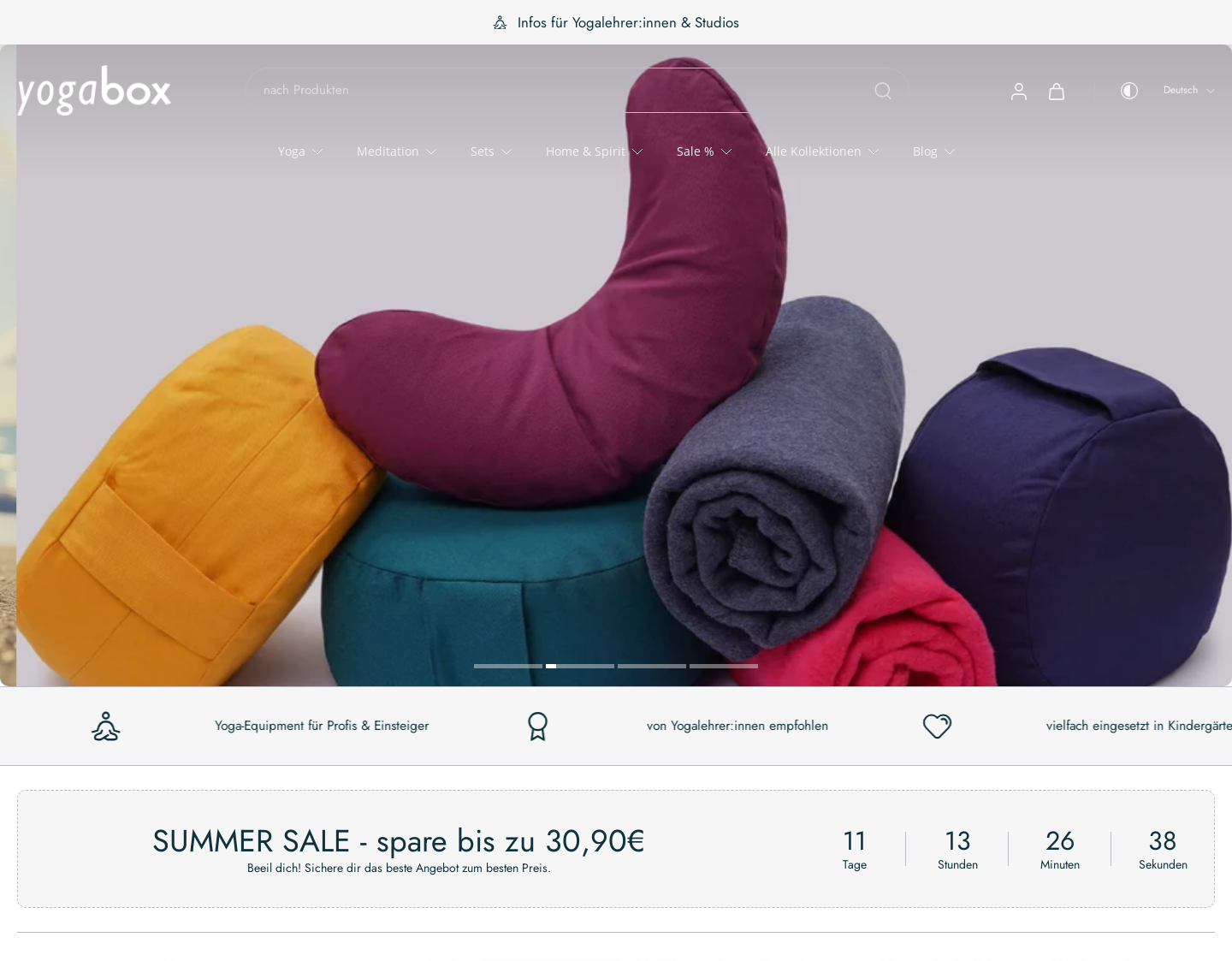 Aktuelle Website-Vorschau von yogabox europe Ltd.