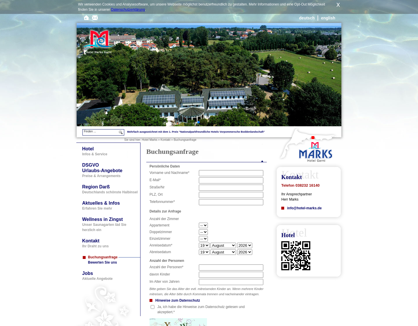 Aktuelle Website-Vorschau von Ausgezeichnetes Hotel in Darss