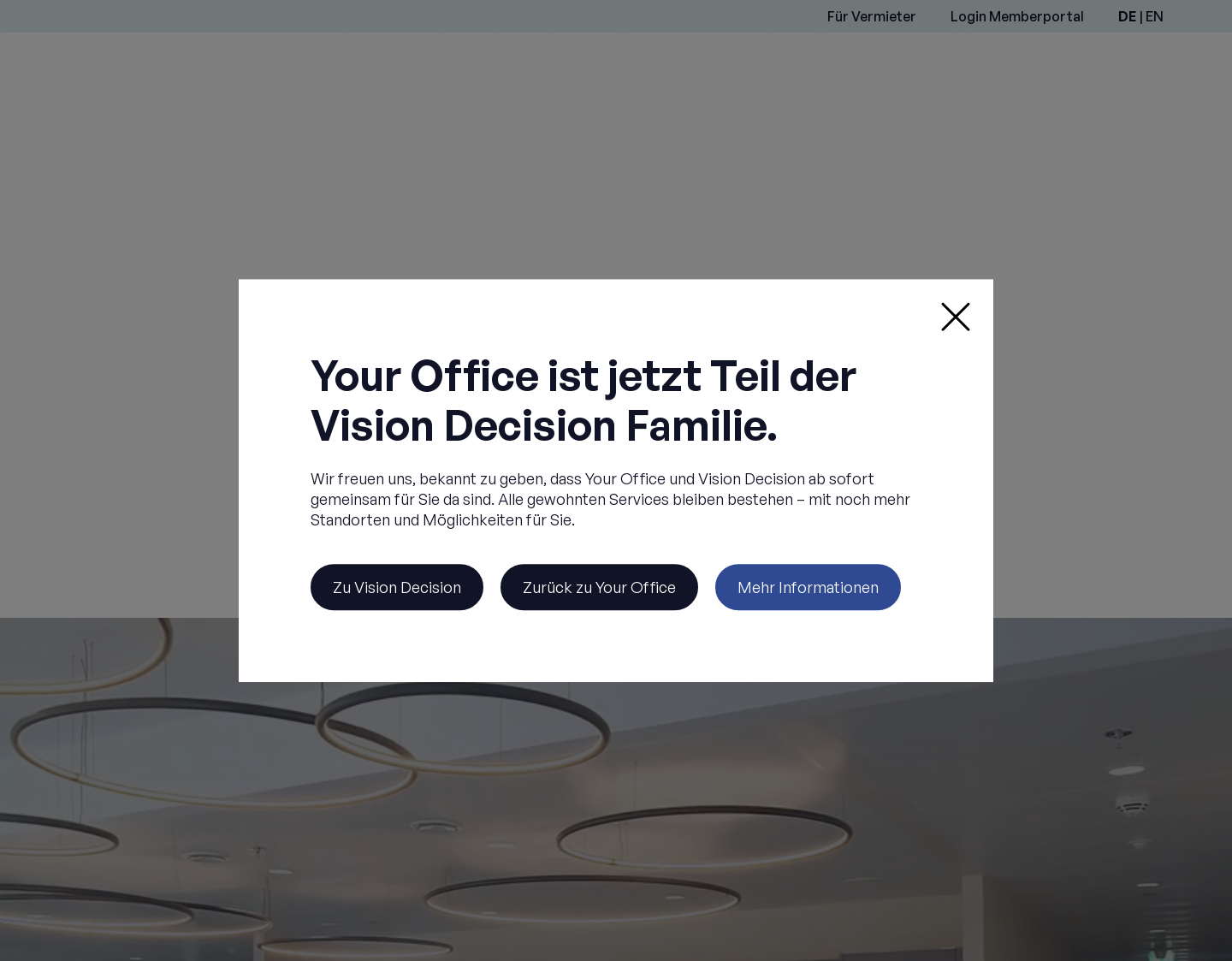 Aktuelle Website-Vorschau von Büros mieten bei Your Office