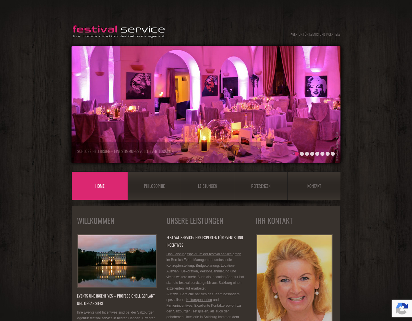 Aktuelle Website-Vorschau von Salzburg Festival Service