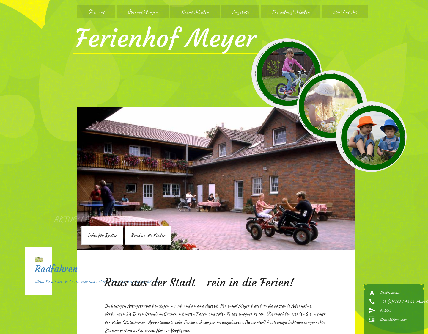 Aktuelle Website-Vorschau von Ferienhof Meyer in Petershagen