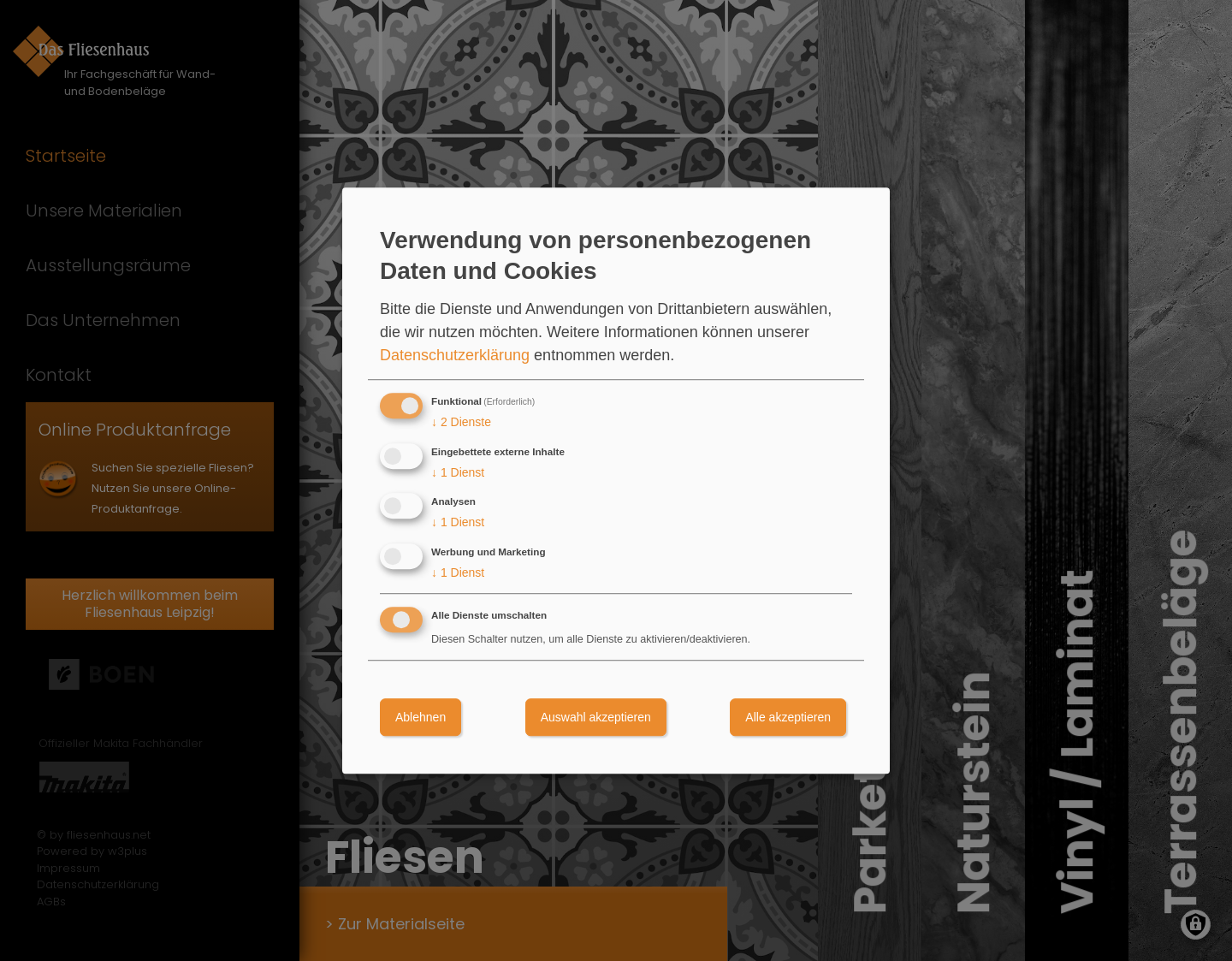 Aktuelle Website-Vorschau von Fliesen Leipzig im Fliesenhaus