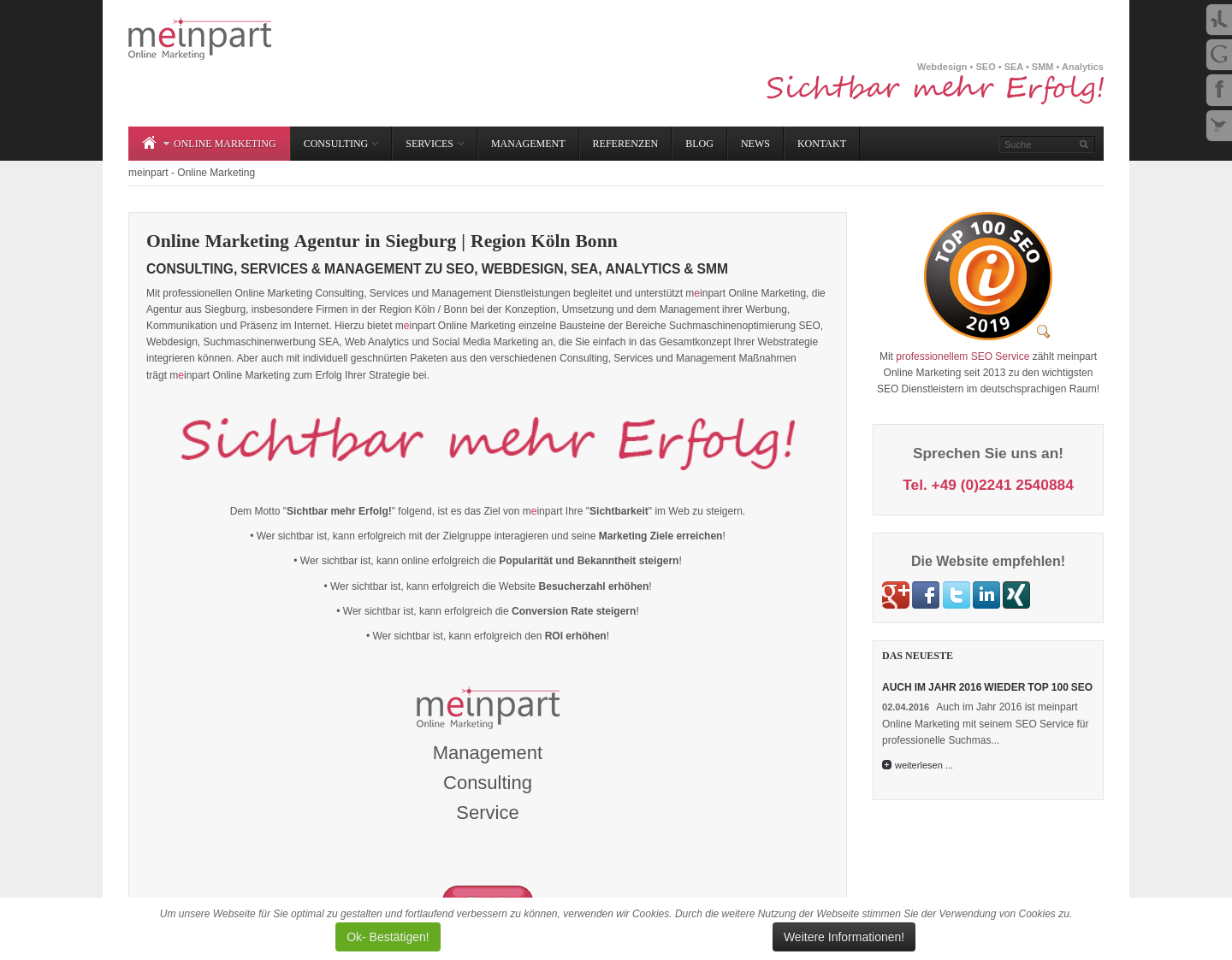 Aktuelle Website-Vorschau von Online Marketing - SEO Webdesign