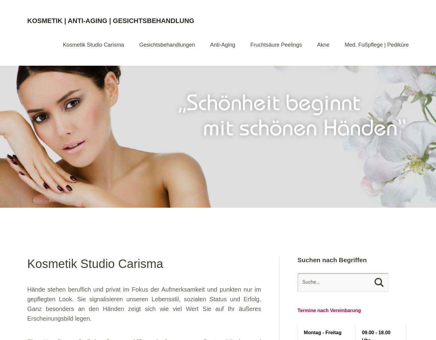 Aktuelle Website-Vorschau von Nagelstudio Carisma Berlin