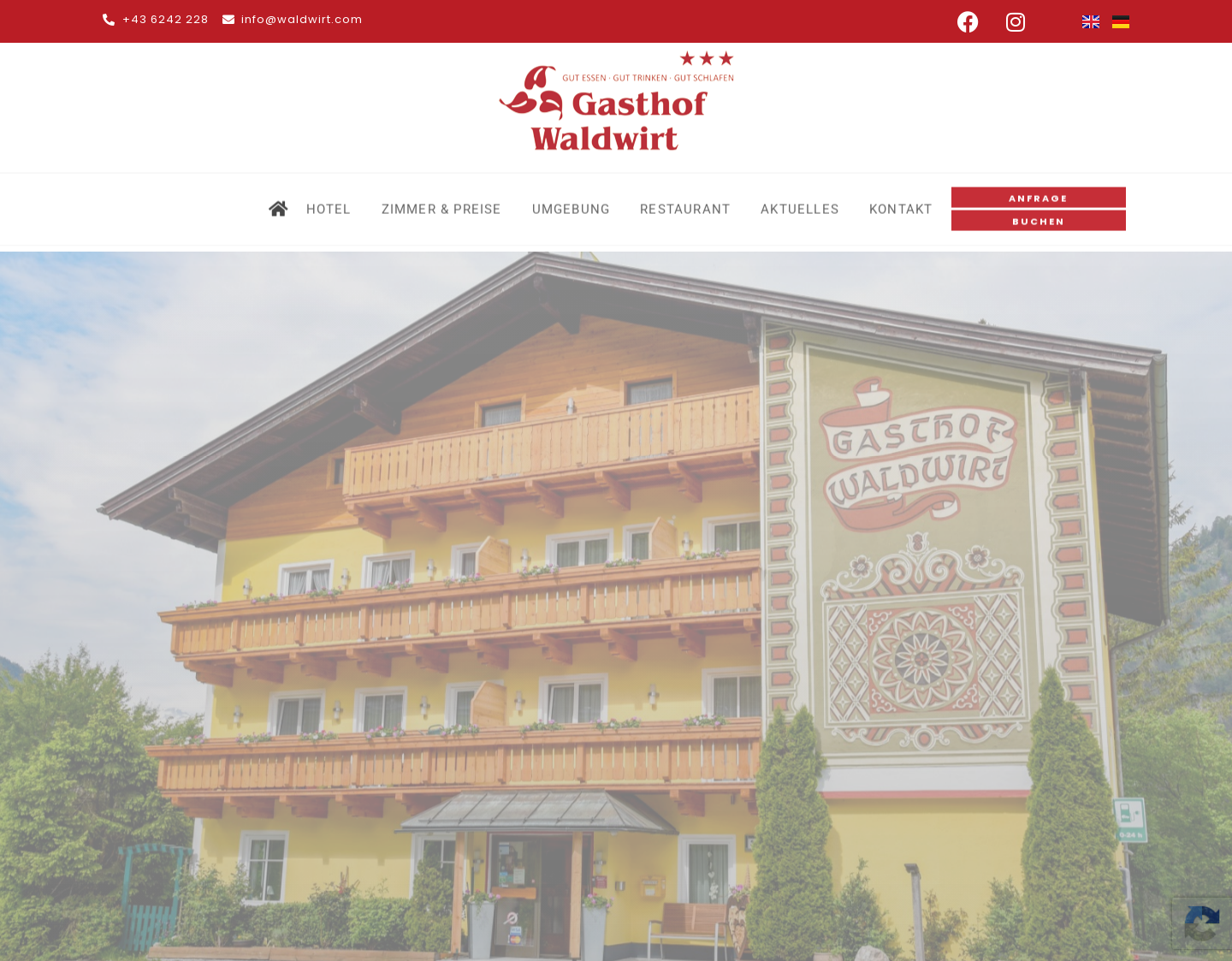 Aktuelle Website-Vorschau von Gasthof Waldwirt in Russbach