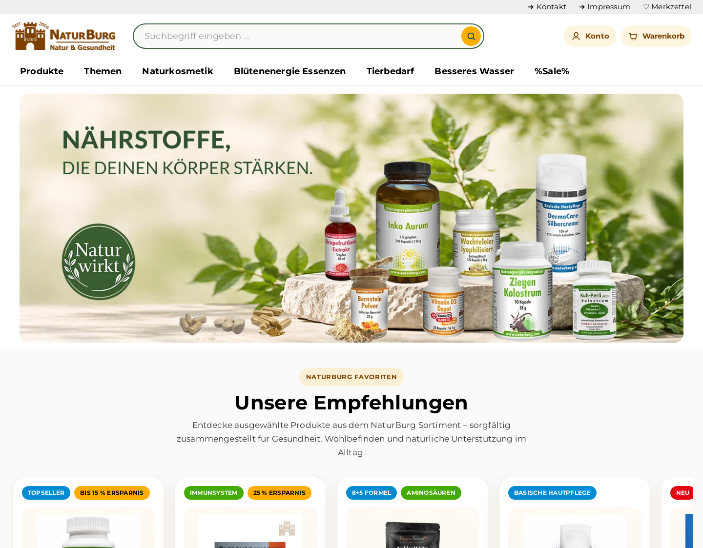 Aktuelle Website-Vorschau von Naturheilmittel Online Shop