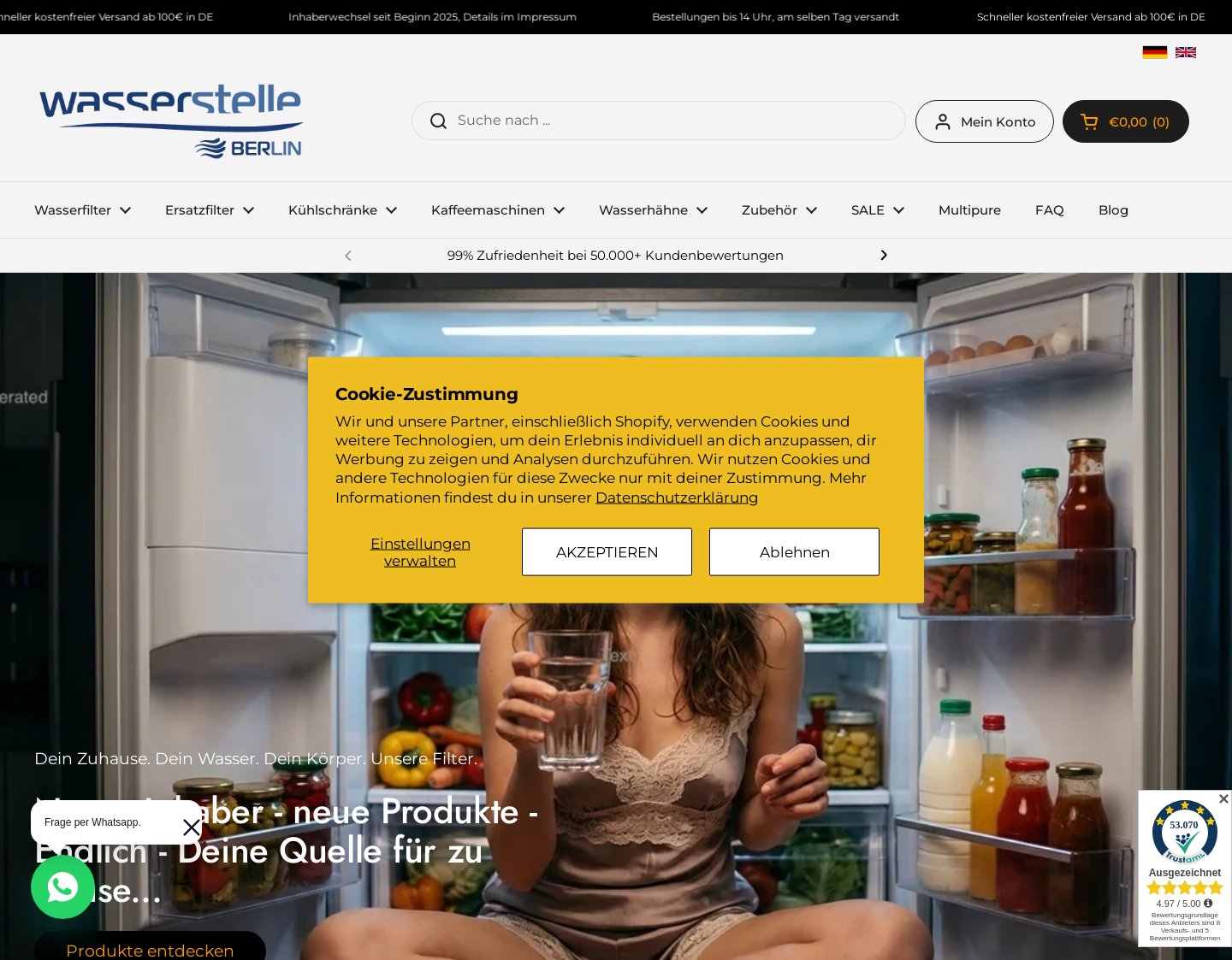 Aktuelle Website-Vorschau von Wasserstelle