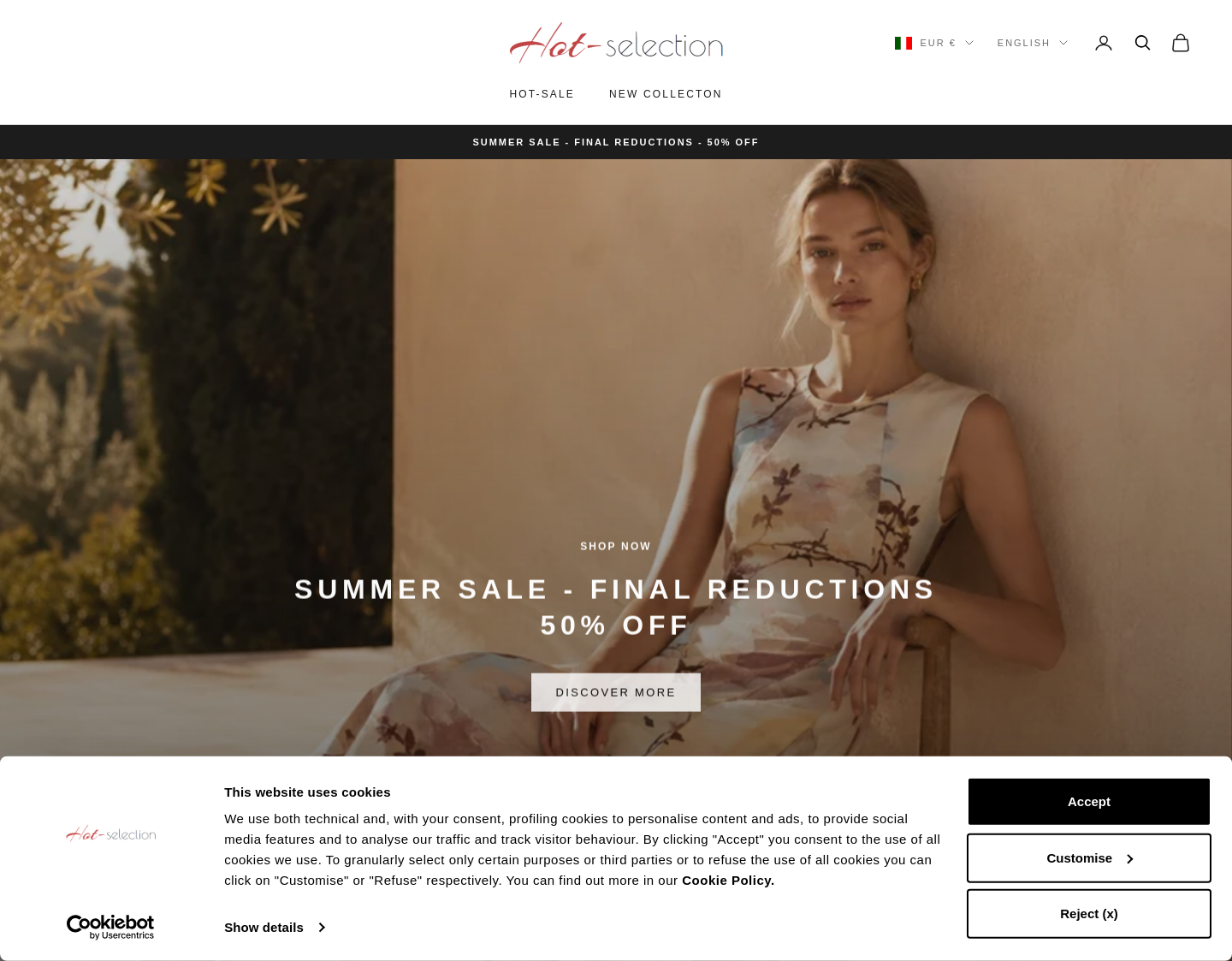 Aktuelle Website-Vorschau von Hot-Selection.com Designer Mode