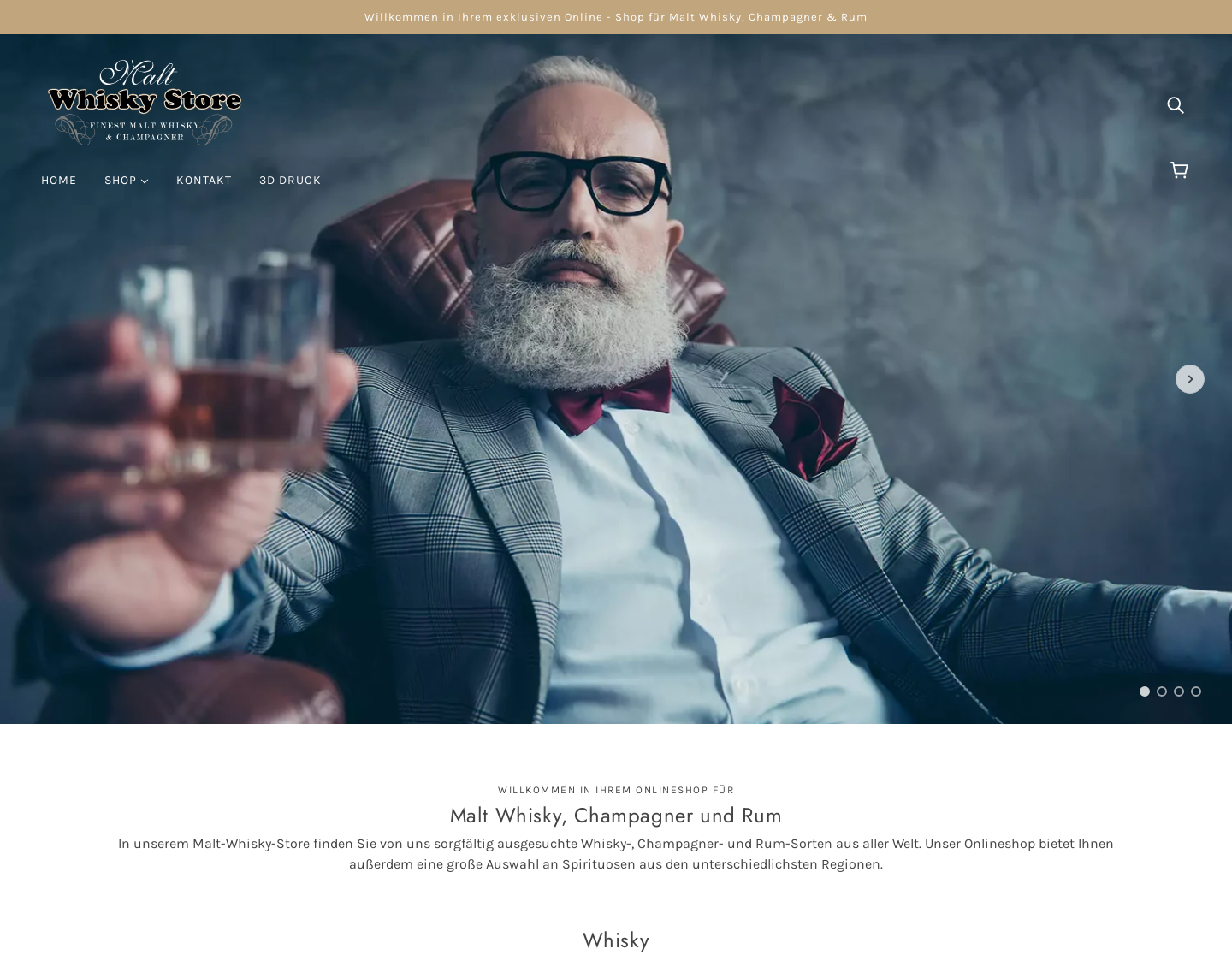 Aktuelle Website-Vorschau von Whisky, Champagner, Rum Onlineshop