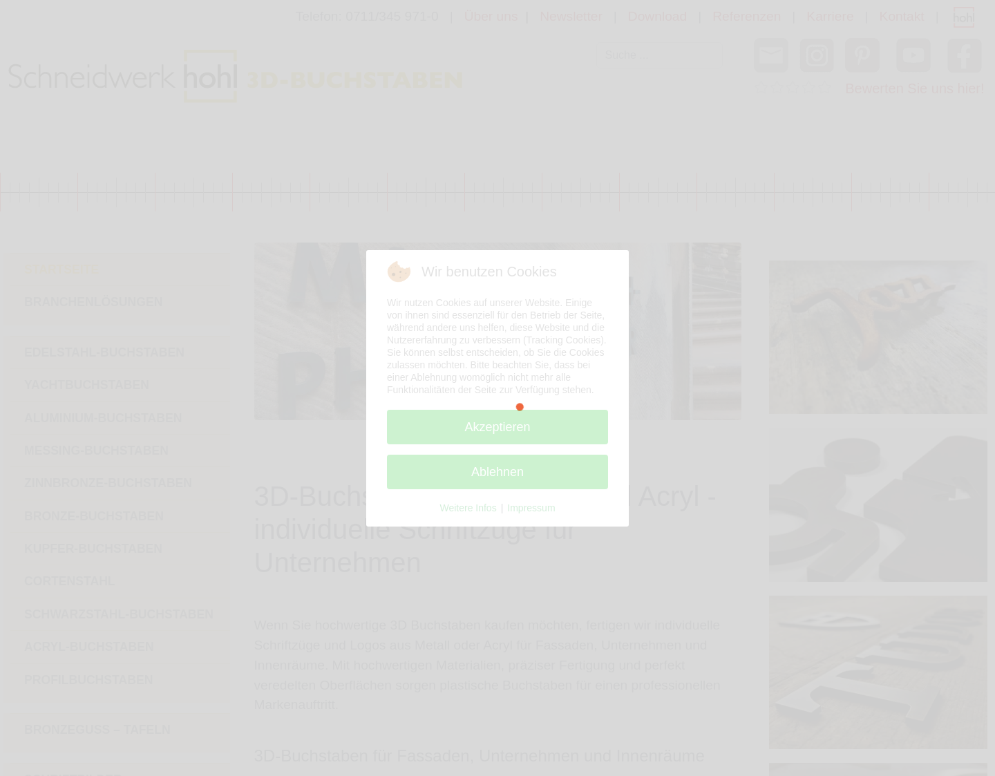 Aktuelle Website-Vorschau von Gebr. Hohl Metallbuchstaben GmbH