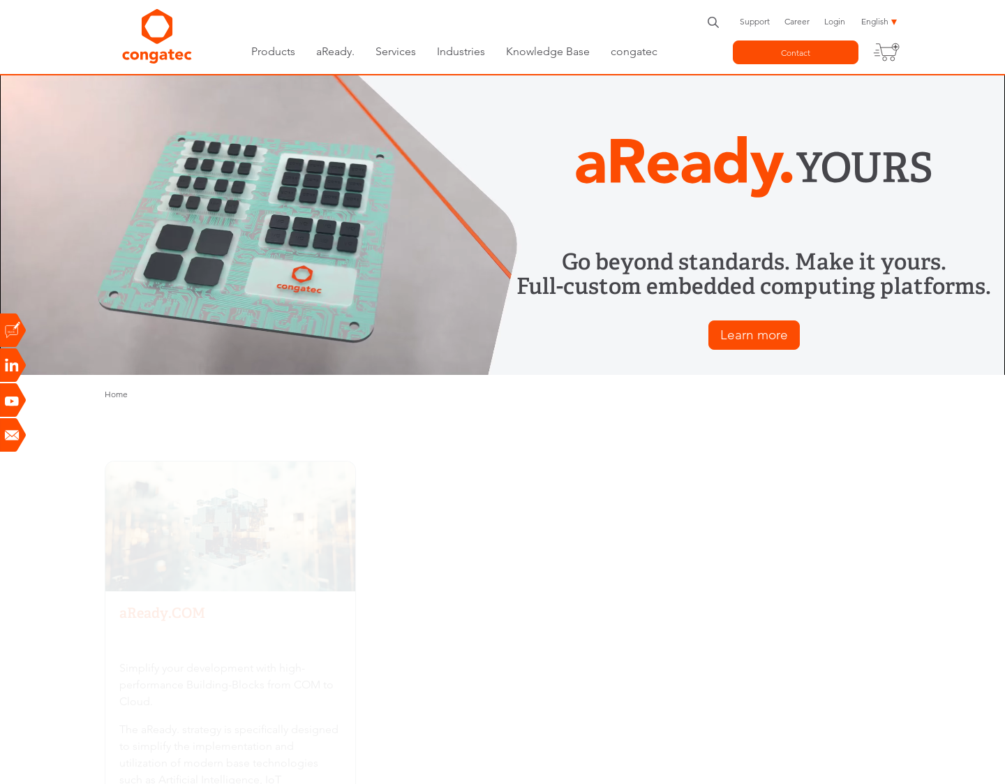 Aktuelle Website-Vorschau von Computermodule von Congatec