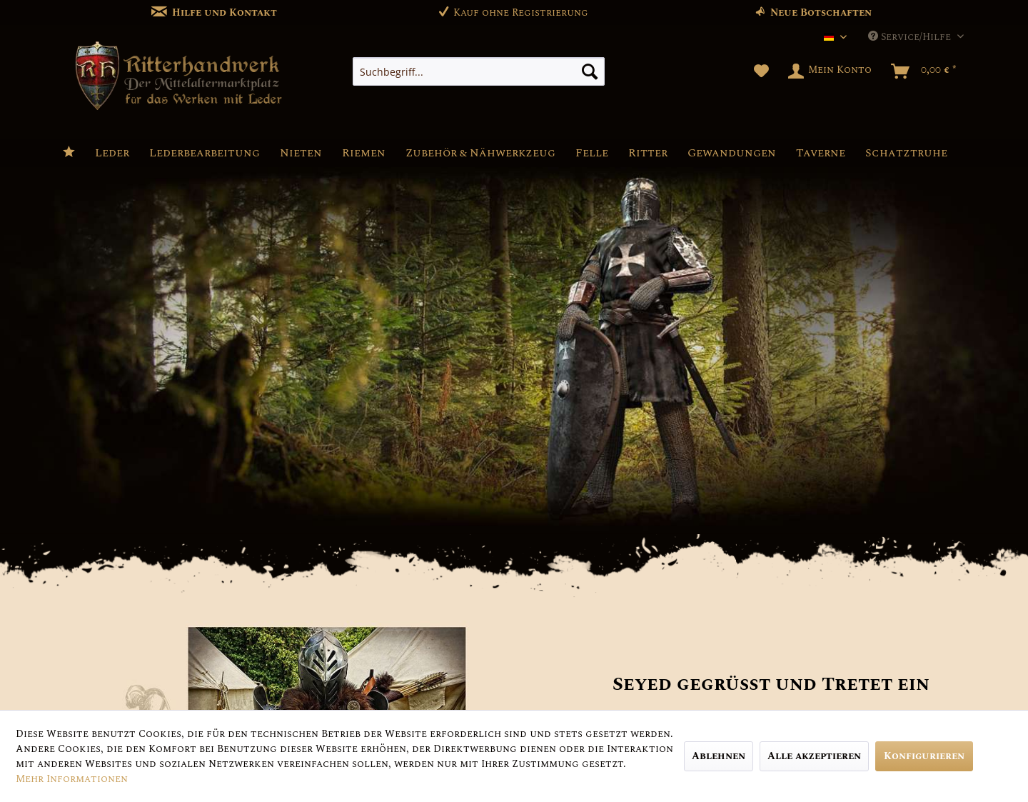 Aktuelle Website-Vorschau von Marktplatz für Ritterhandwerk