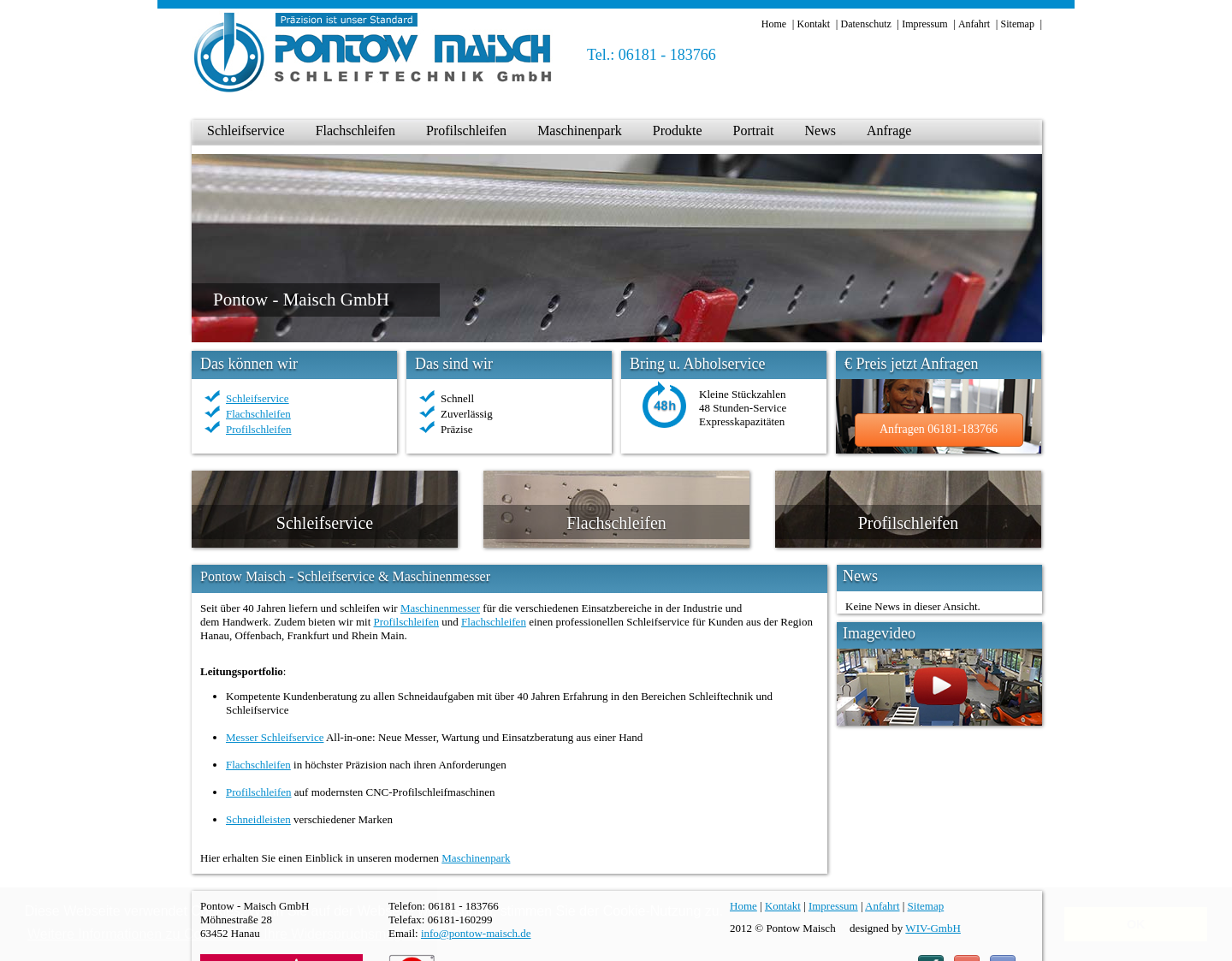 Aktuelle Website-Vorschau von Schleifservice Pontow Maisch