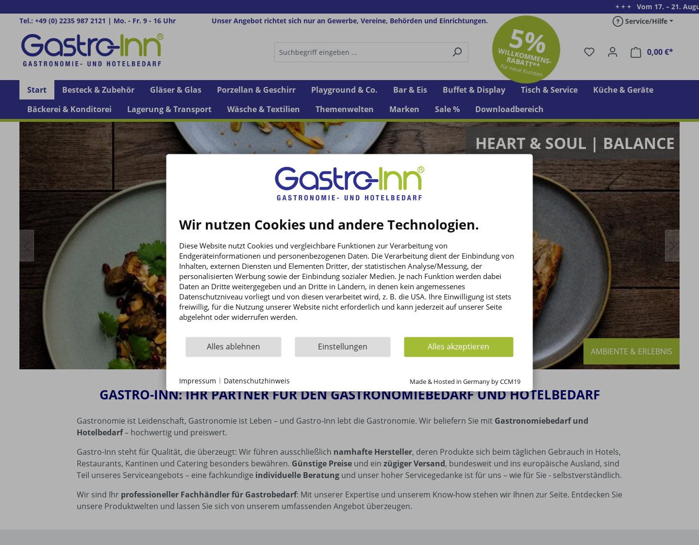 Aktuelle Website-Vorschau von Gastro-Inn