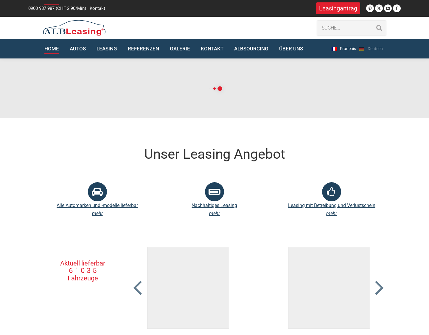 Aktuelle Website-Vorschau von Auto Leasing ohne Bank (ALB AG)