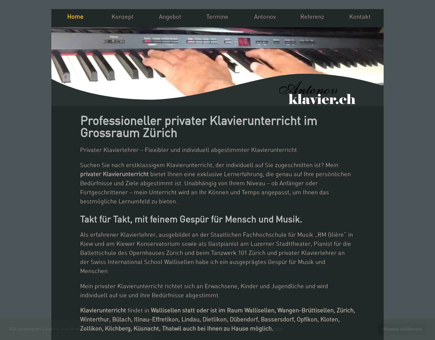 Aktuelle Website-Vorschau von Ihr Klavierlehrer in Zürich und Umgebung