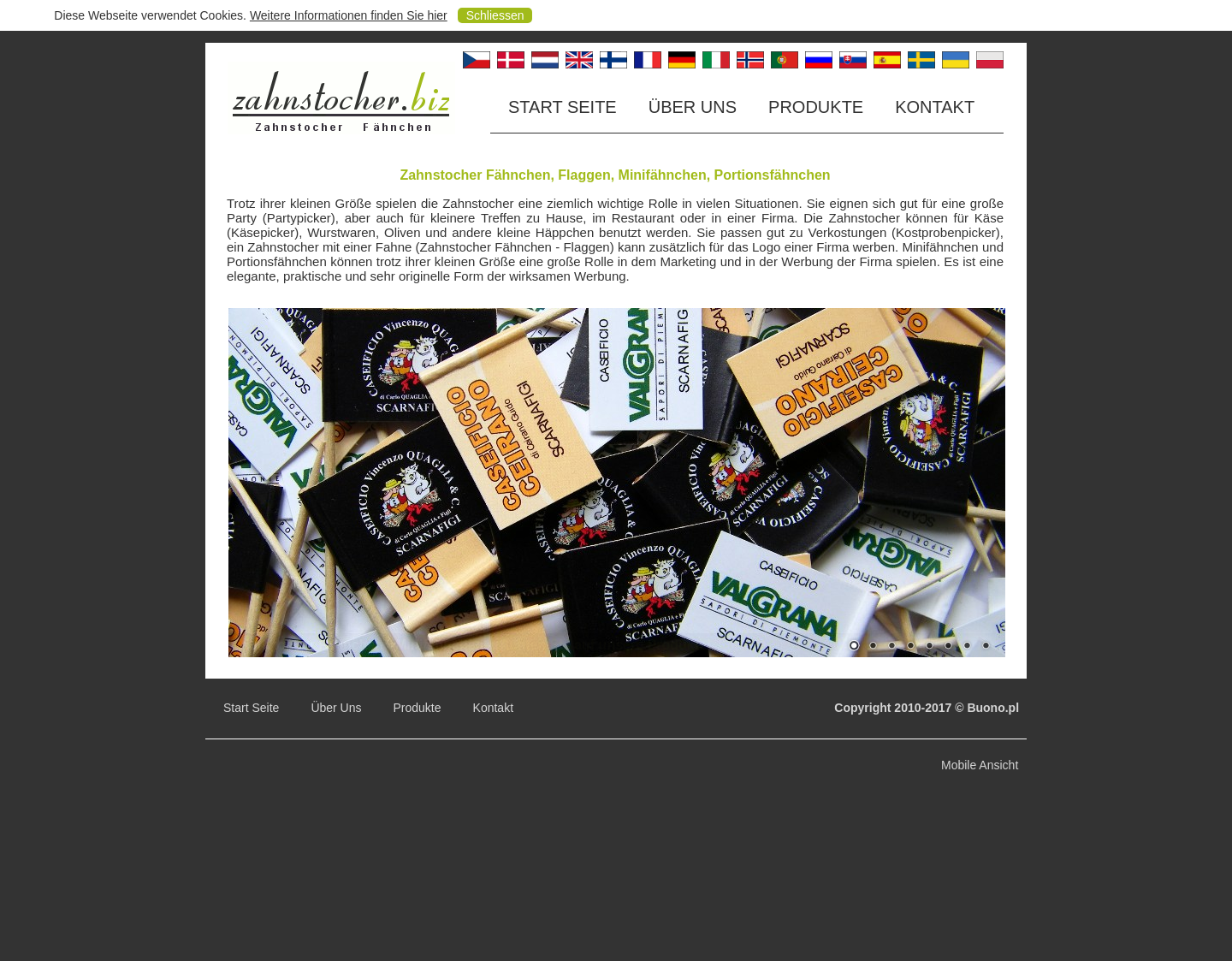 Aktuelle Website-Vorschau von Zahnstocher Fähnchen - Flaggen