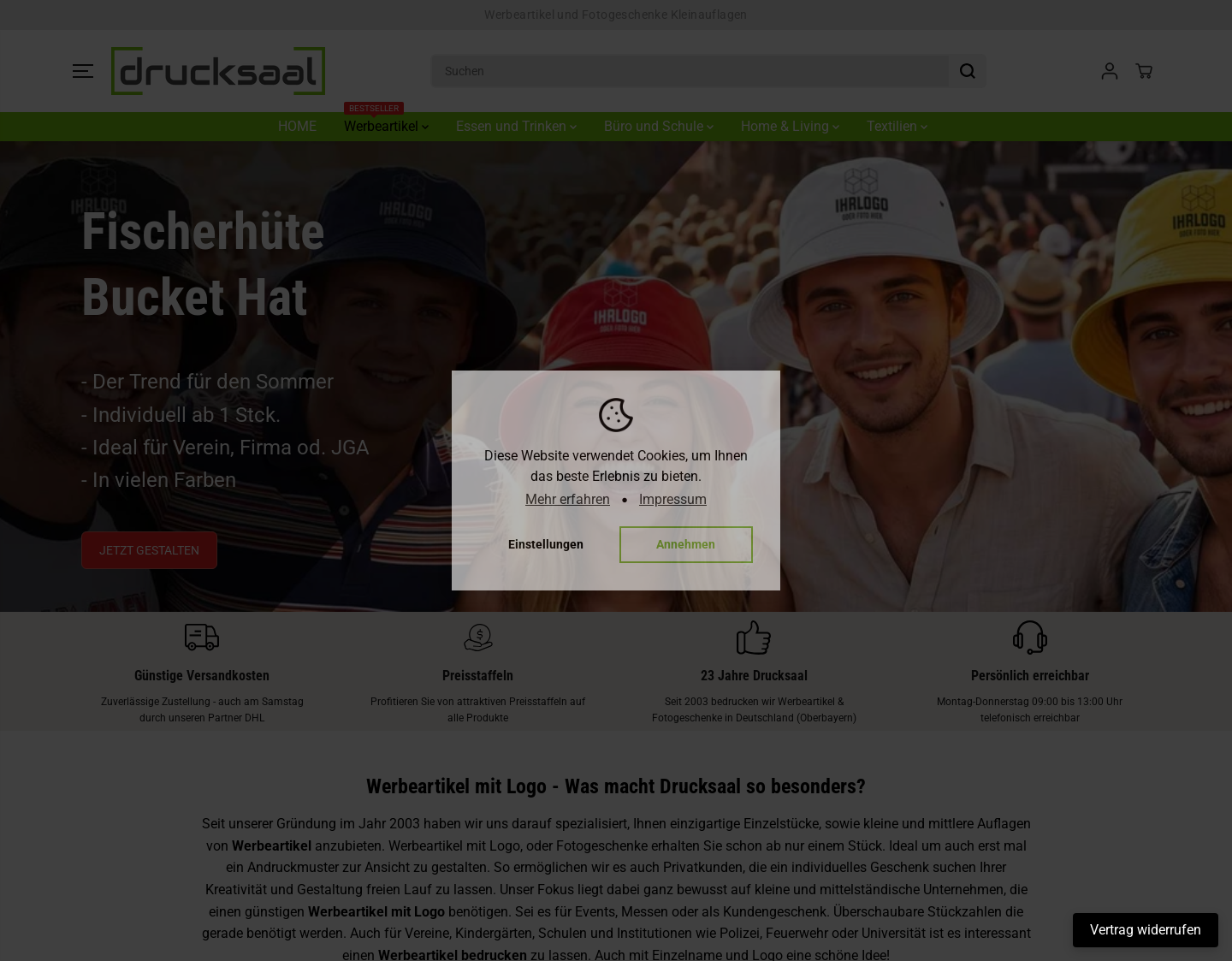 Aktuelle Website-Vorschau von Fotogeschenke selber gestalten