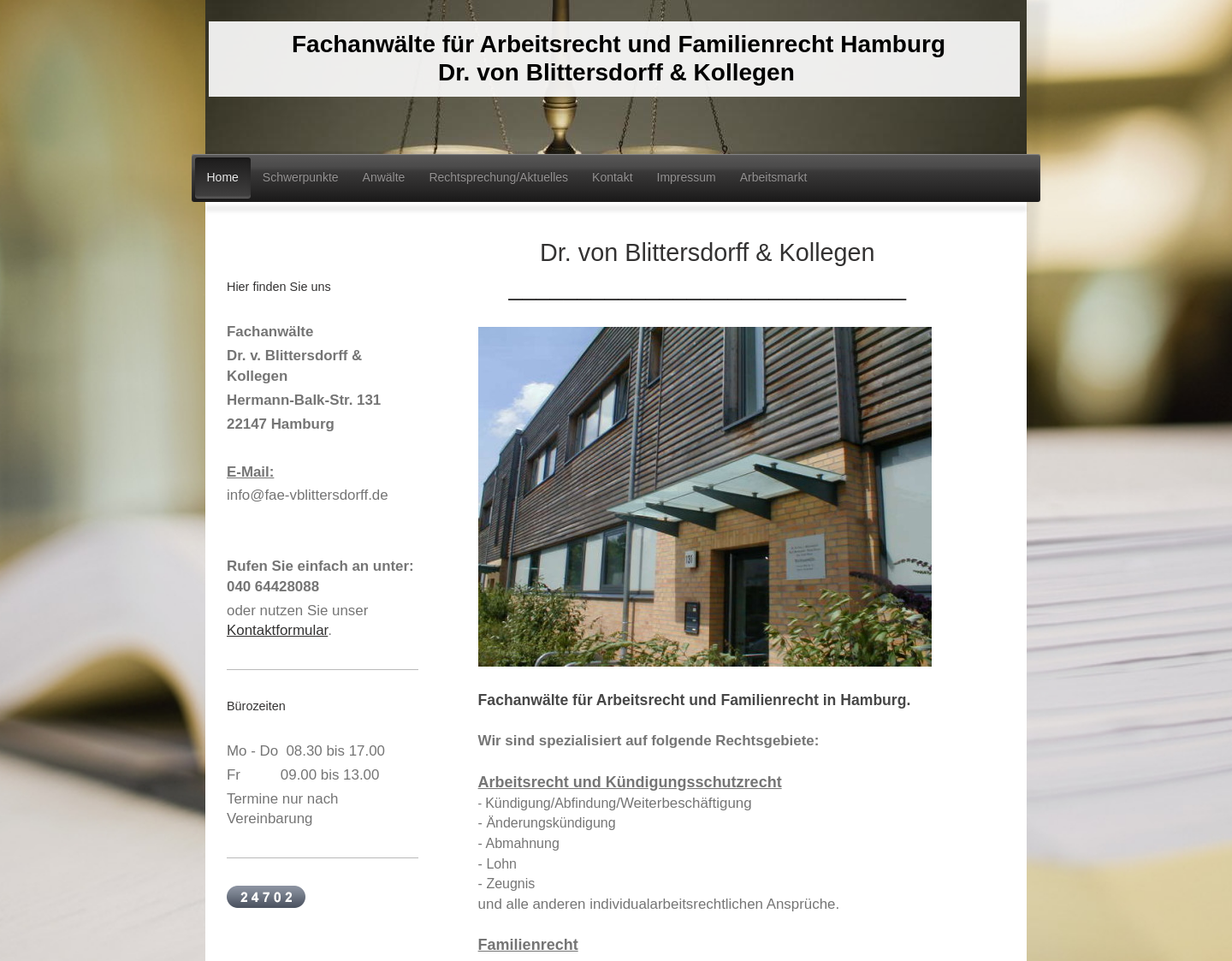 Aktuelle Website-Vorschau von Fachanwälte Dr. von Blittersdorff