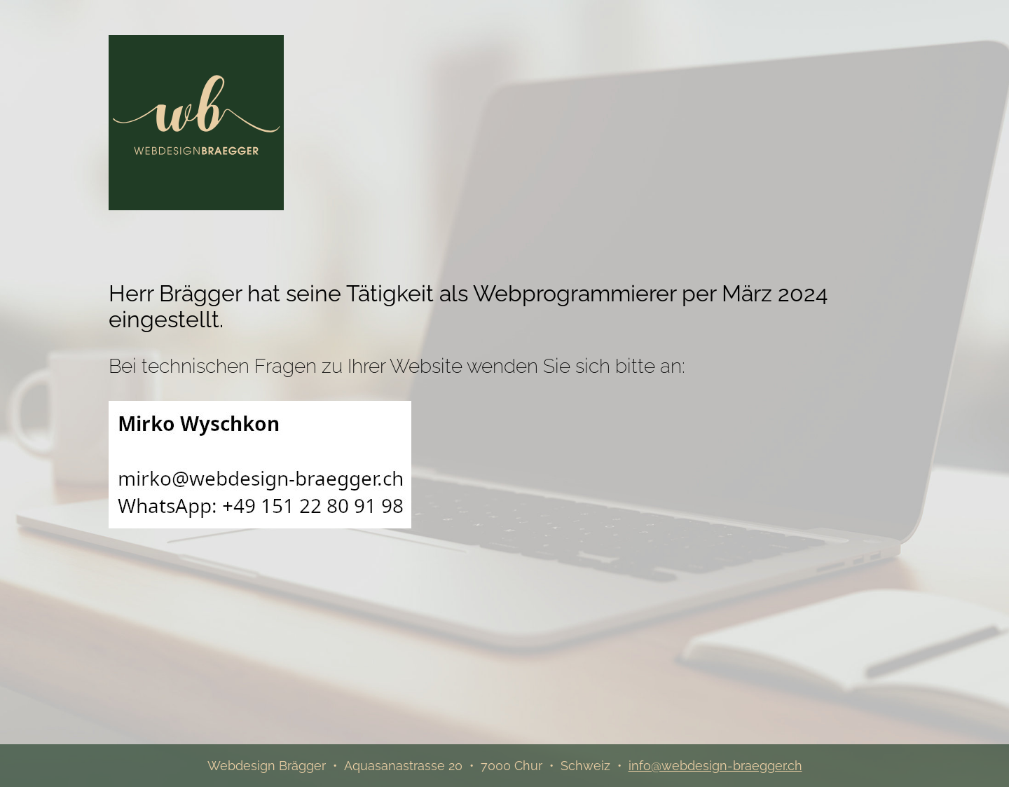 Aktuelle Website-Vorschau von Agentur Webdesign Brägger
